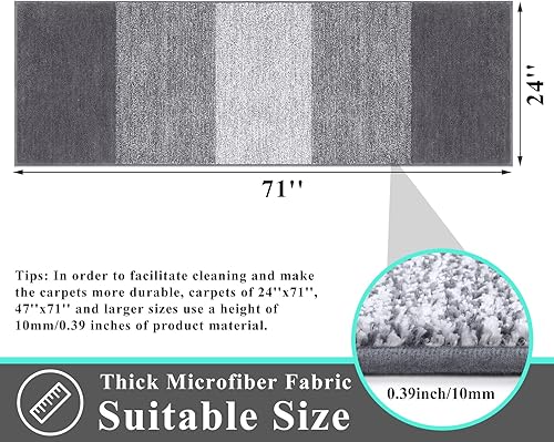 Miniatura 205 de Vaukki Tapete para puerta de entrada, antideslizante, absorbente, atrapador de lodo, tapete para el interior, tapete lavable para puerta de entrada