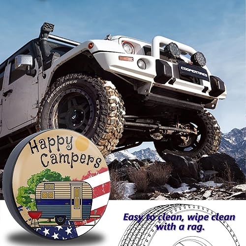 Miniatura 5 de Cubierta de neumático de repuesto resistente a la intemperie, protectores universales de rueda para caravana, caravana, remolque, SUV, camión (17