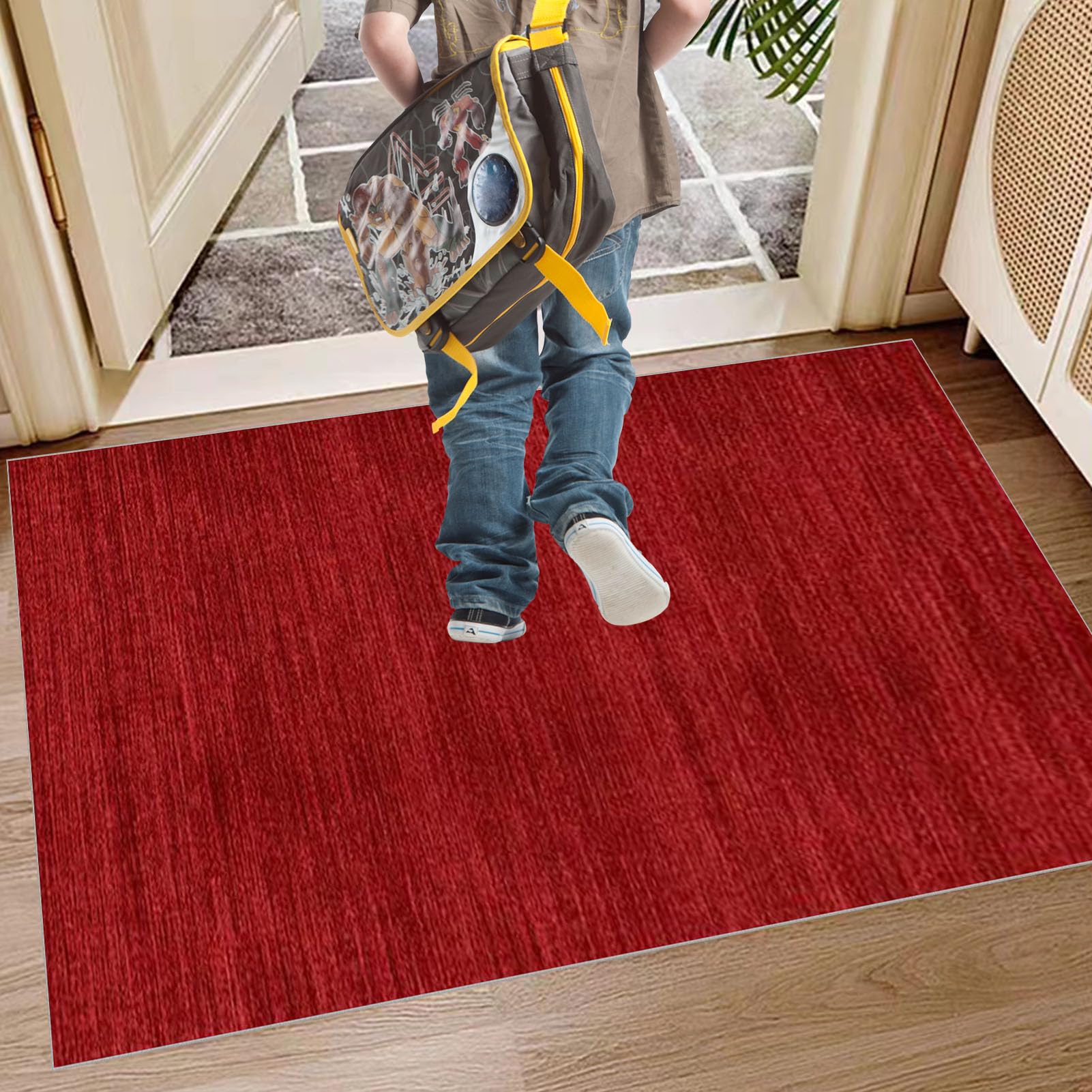 Tapis de Couloir Lavable 100 x 260 cm, antidérapant, pour Cuisine, Salon, Couloir, entrée et Portes d'entrée.
