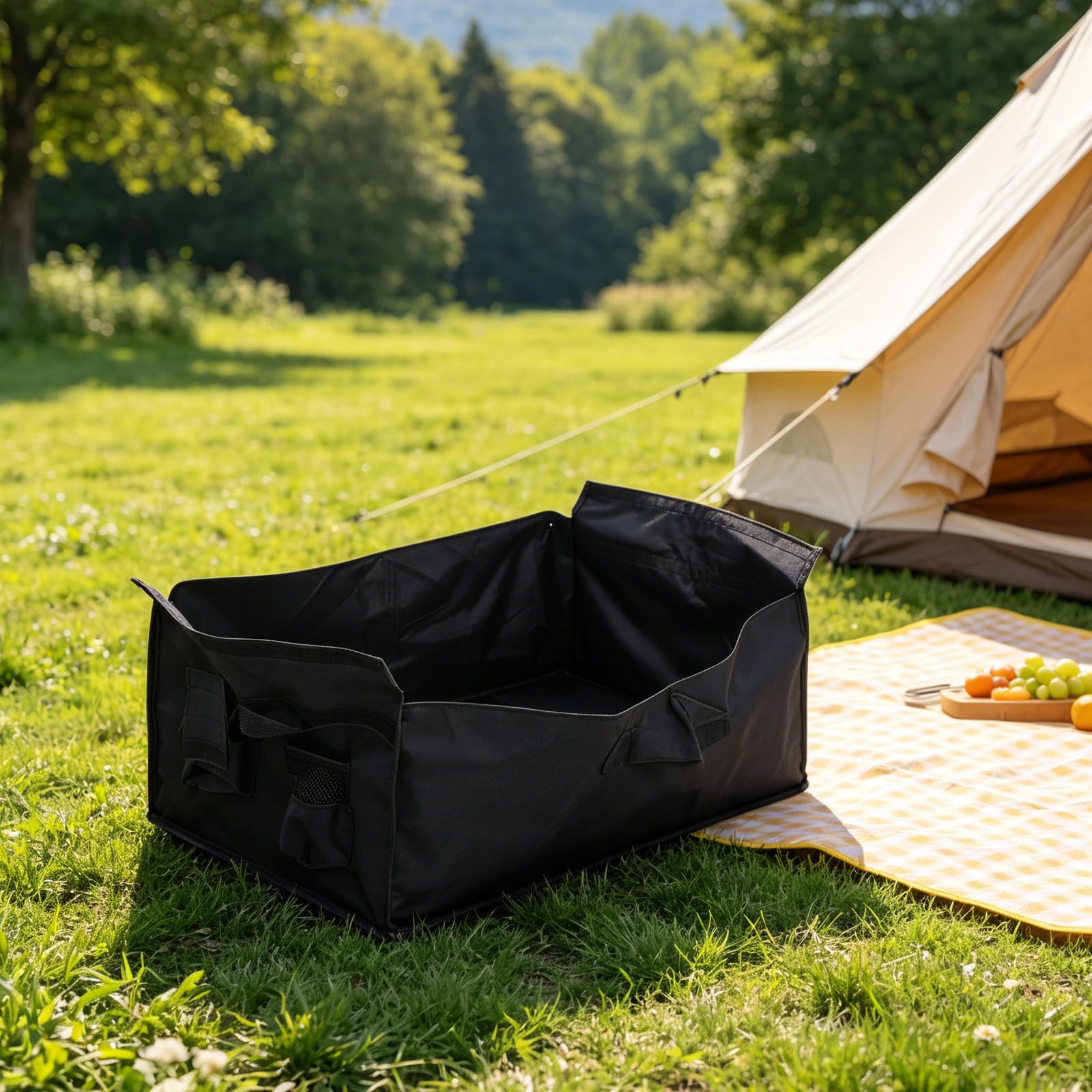 Forro Plegable para Carrito de Camping y Jardín, Tela Oxford 600d Resistente al Desgarro con Gran Espacio de Almacenamiento y Bolsillo Lateral para Playa