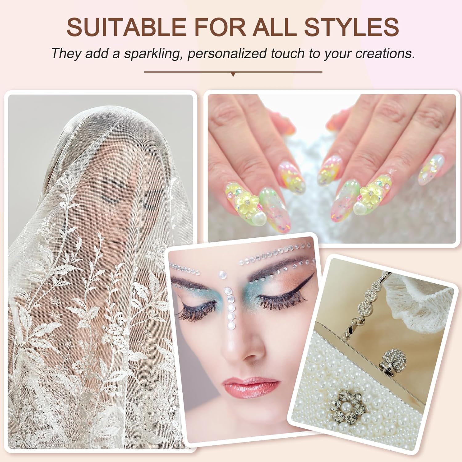 PATIKIL 250 Pcs Yellow AB Half Round Pearls Beads, 12mm ABS Flatback Rhinestones Pearls for Crafting Jewelry Making DIY Nail Art Clothes Wedding Art Decoration - Image 6