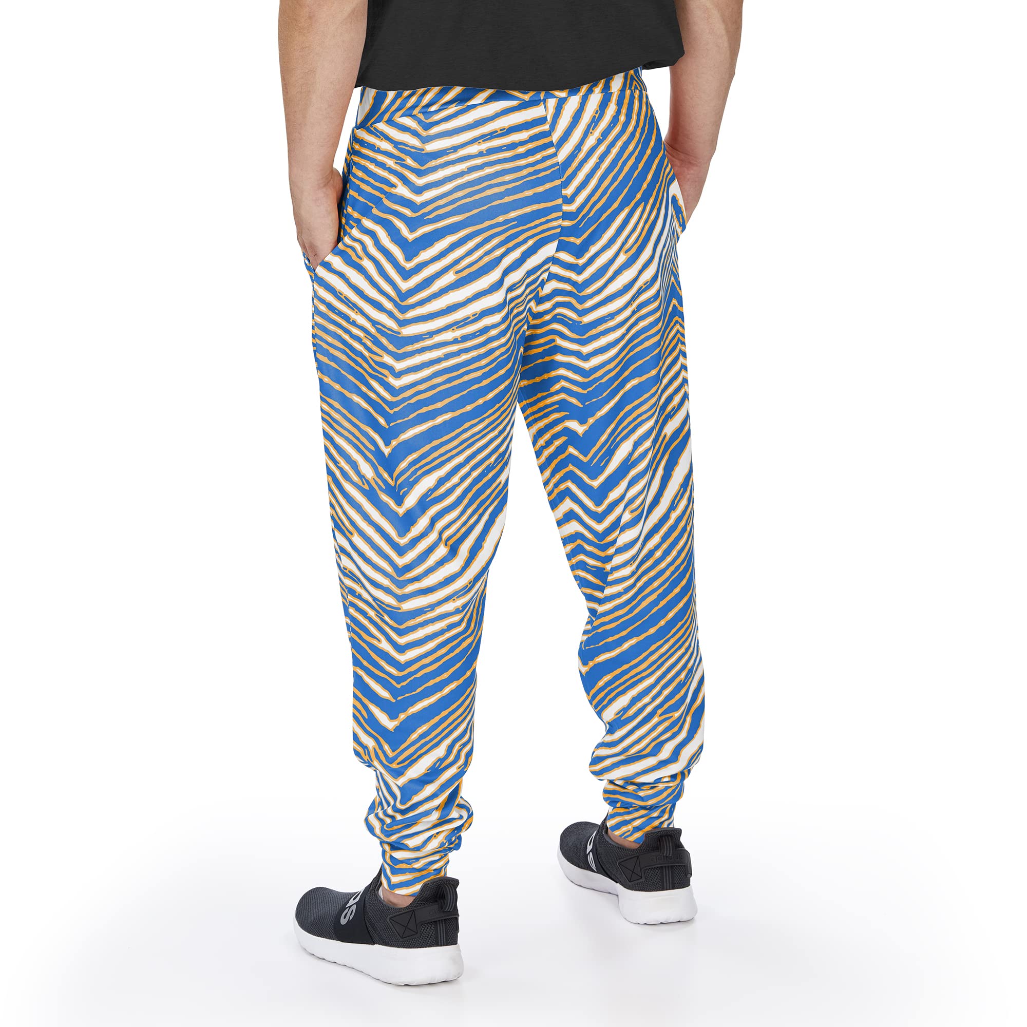 Zubaz Officially Licensed Men's NFL Team Color/White Zebra Jogger, Pittsburgh Steelers, Size Medium