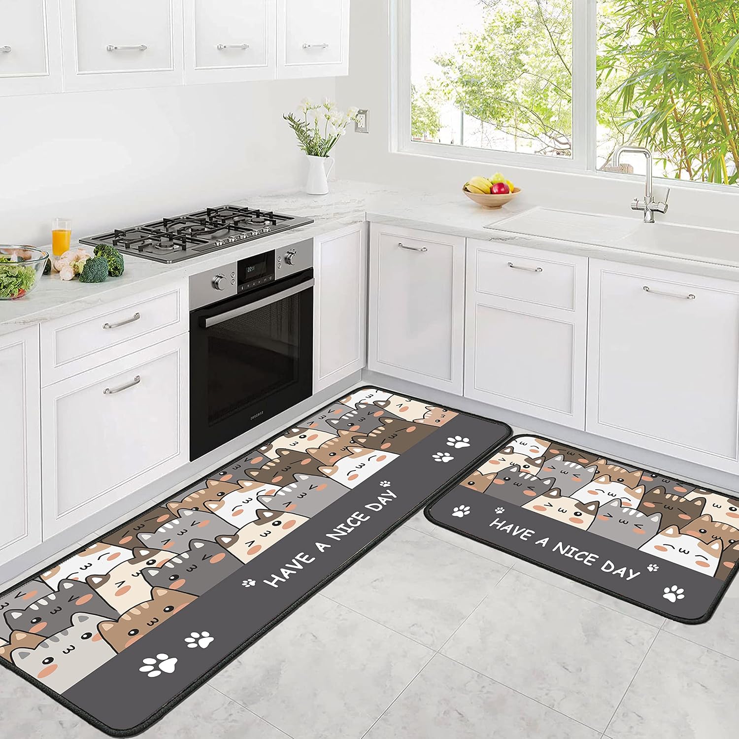 Ksoemar Cat Rugs and Mats Kitchen Floor Mats for in Front