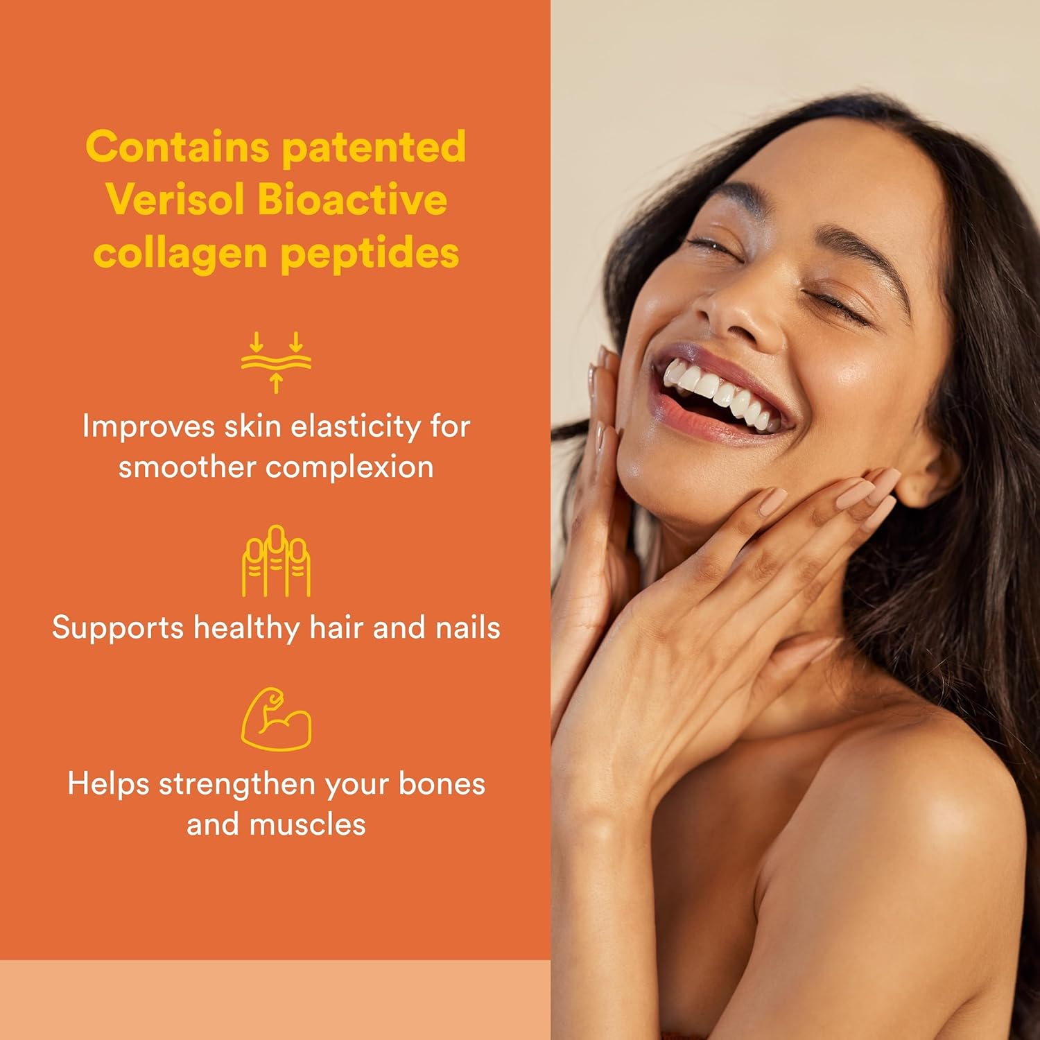 Natural Factors, Total Body Collagen, Bioactive Peptides Powder for Healthy Skin, Hair & Joints, Orange - Image 2