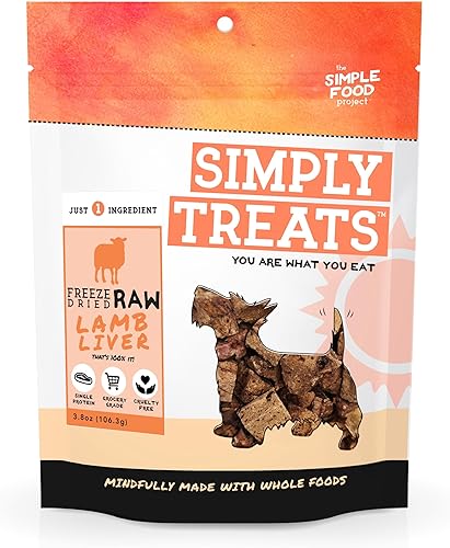 Miniatura 10 de The Simple Food Project - Golosinas crudas liofilizadas para perros, sin granos, totalmente naturales, con solo 1 ingrediente corazones de pollo