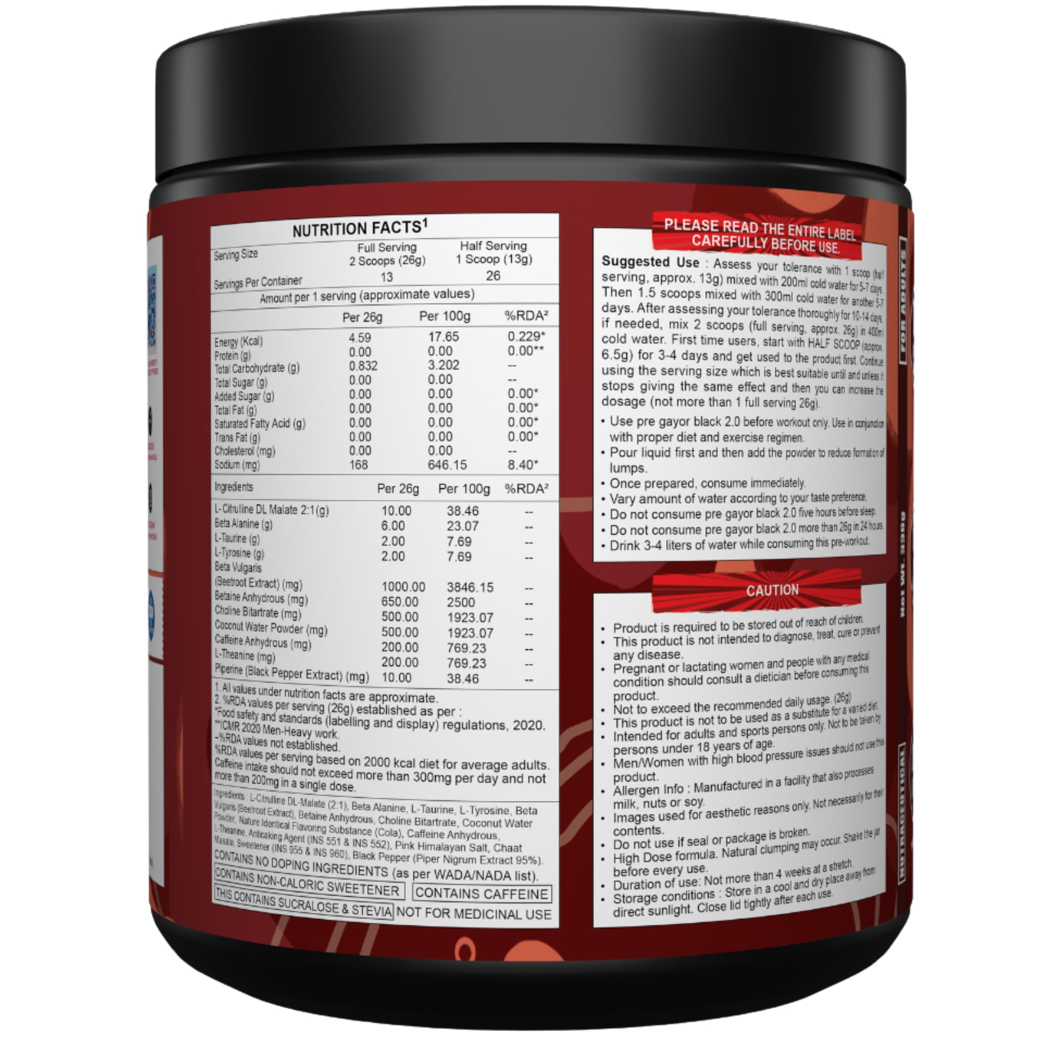Pre Gayor Black 2.0 Optimally Dosed Pre-Workout (Cola,338g) — Amazon image 8