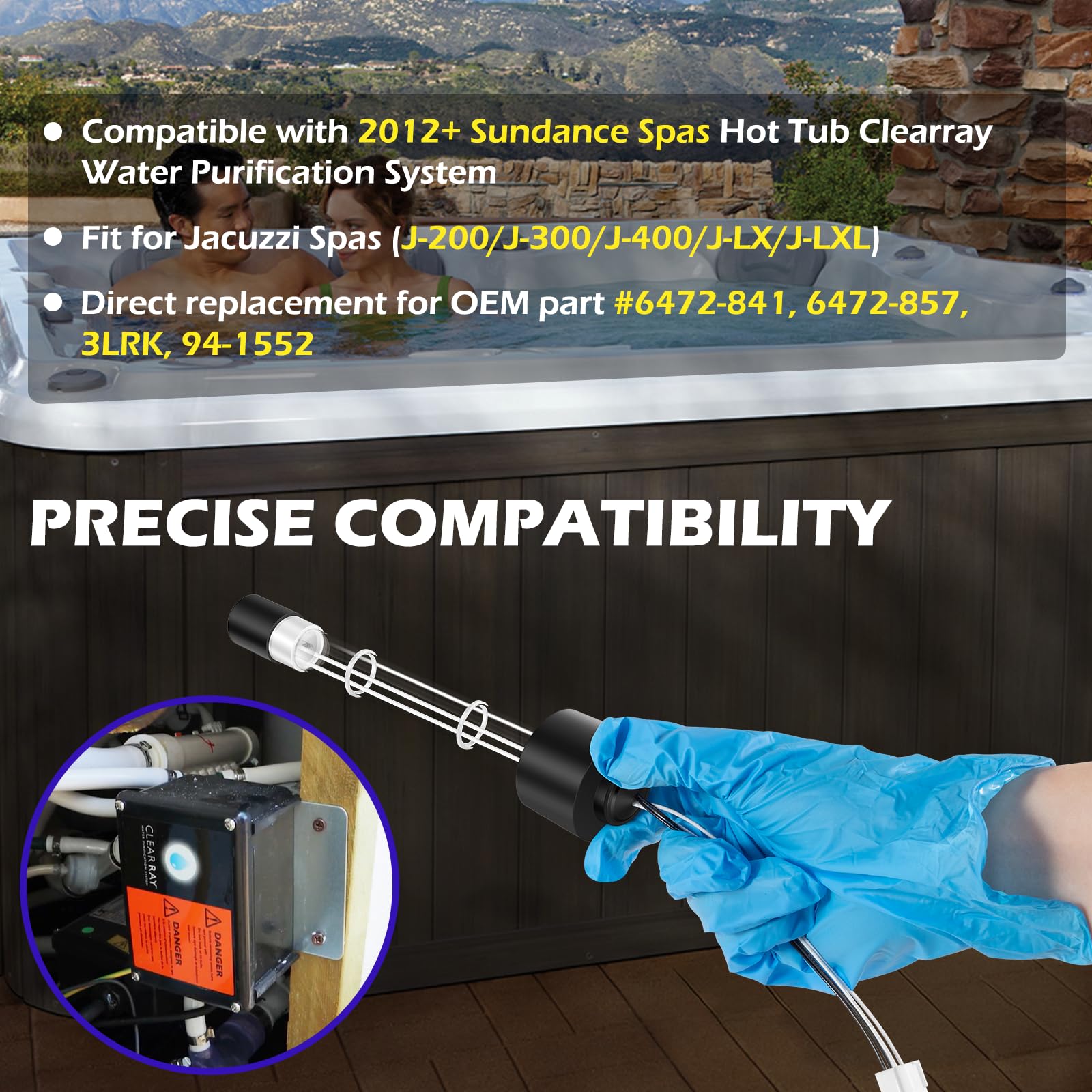 ANTOBLE Clear Ray 6472-841 Ampoule UV de rechange pour jacuzzi et spas Sundance Système de purification d'eau Clearray ANTOBLE Clear Ray 6472-841 Ampoule UV de rechange pour jacuzzi et spas Sundance Système de purification d'eau Clearray