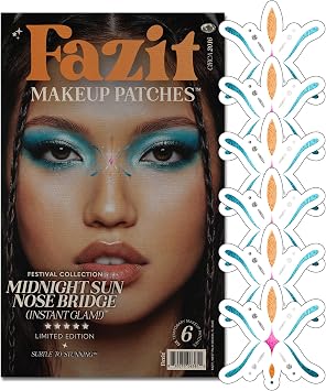 Fazit Makeup Patches - Midnight Sun Nose Bridge - Glow Up Make-Up Patches - Cute Glitter Makeup Accessories for Women - Cosmetic Glitter for Face