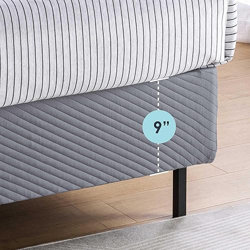 Miniatura 6 de Best Price Mattress Queen - Base de colchón de 9 pulgadas de alto perfil con listones de acero resistente, se adapta a la base de cama estándar,