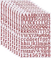 Vista 12 de 10 hojas de calcomanías de letras de vinilo negro, 1200 piezas de calcomanías autoadhesivas de números y alfabeto, números de buzón para letreros