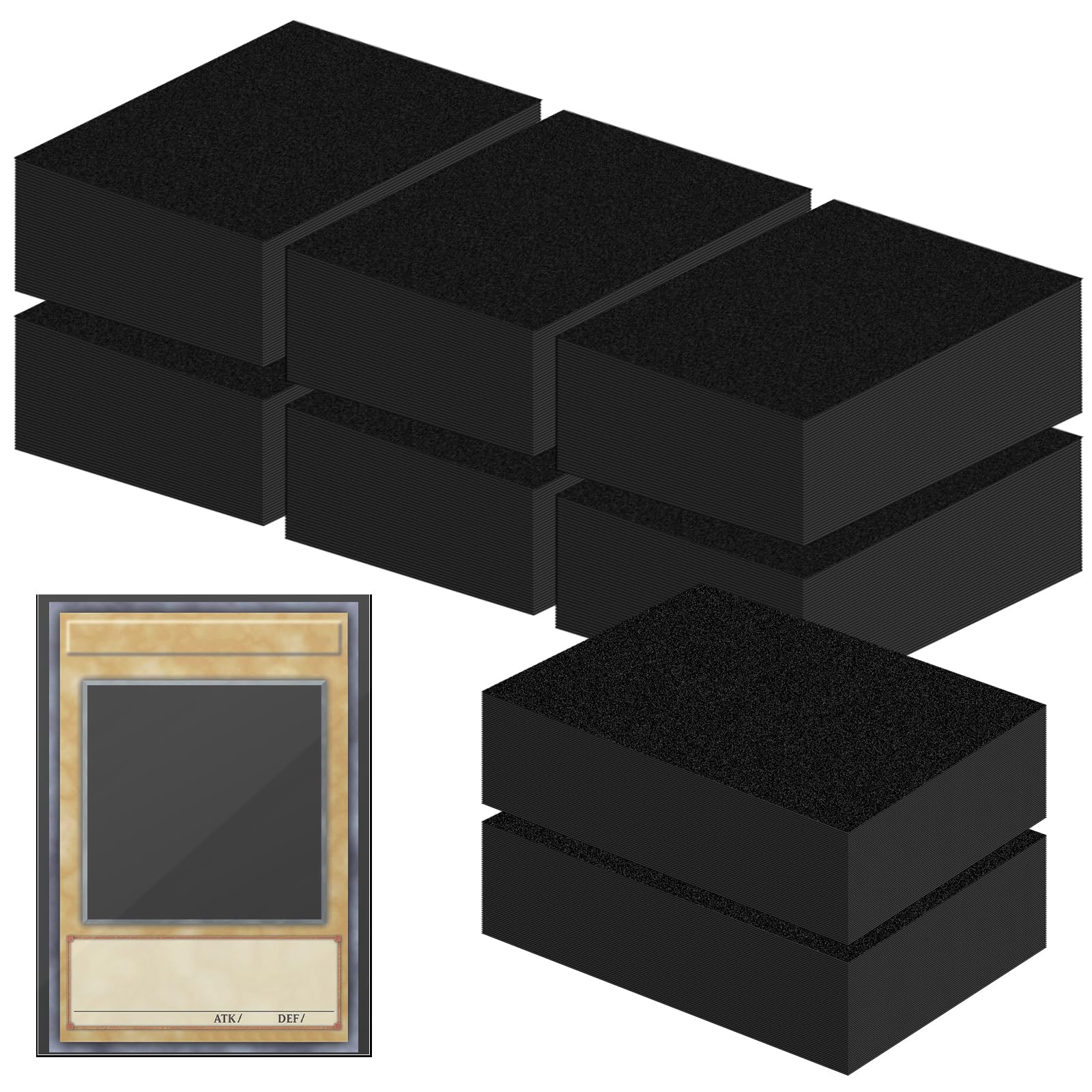 Yuaerbuo 400 Counts Card Sleeves Black, 66 x 91mm Exact Fit Card Sleeves Soft Penny Cards Sleeve Standard Size Protectors for TCG, Sports Cards, MTG, Game Cards