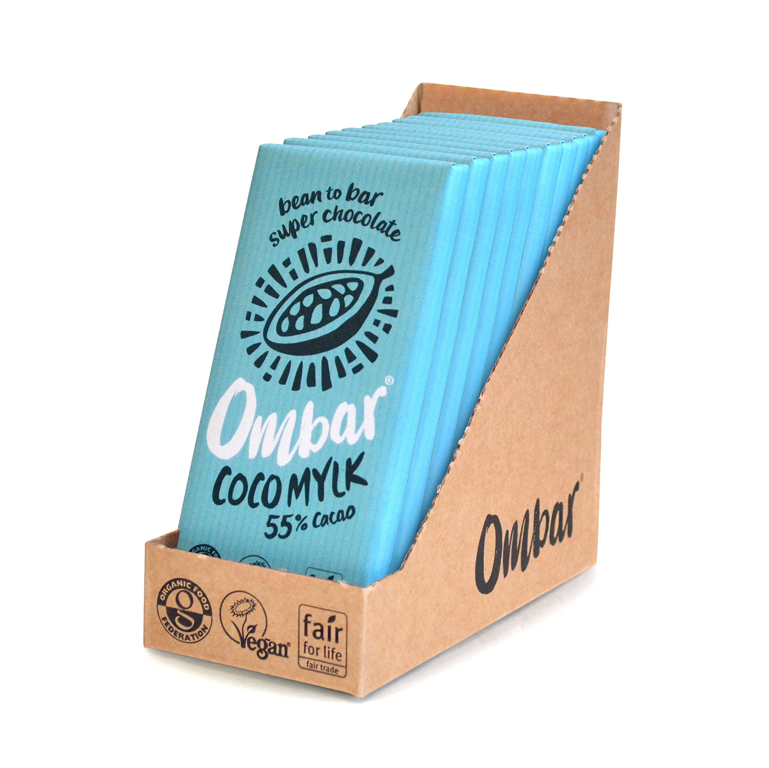 Vegan Chocolate - Ombar Coco Mylk (70g x 10 Bars) Organic Fair Trade, Dairy and Gluten Free Chocolate
