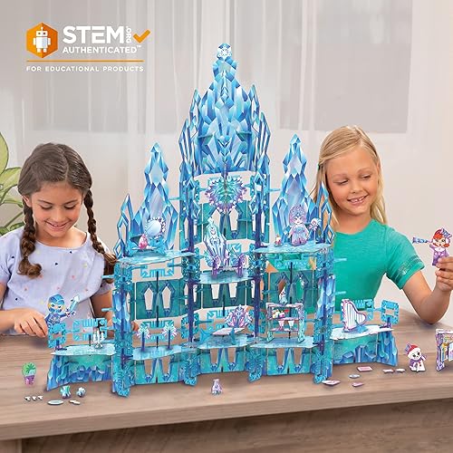 Miniatura 5 de Enchanted Ice Castle | Juego de juego Build-Your-Own Magical Kingdom, rompecabezas 3D para niños, juguetes STEM para niñas de 6 a 7 años en adelante