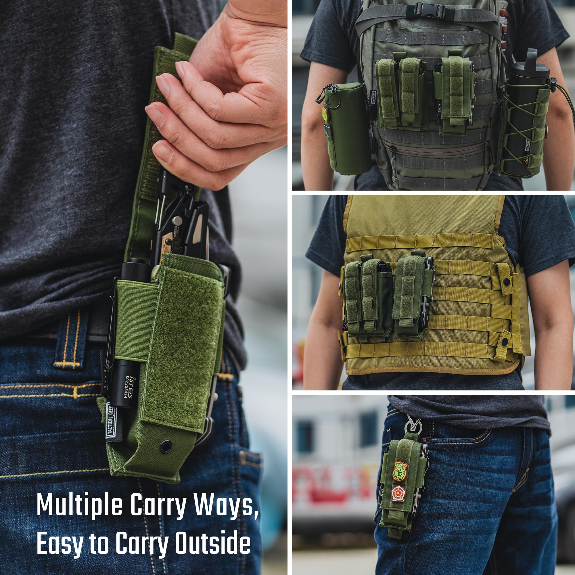 TACTICAL GEEK EXT8 MOLLE Funda para un Cargador de Pistola Funda táctica para Cargador de Pistola Funda para Cargador de Pistola Bolsillo para Herramientas Funda para Cargador de 500D Nylon