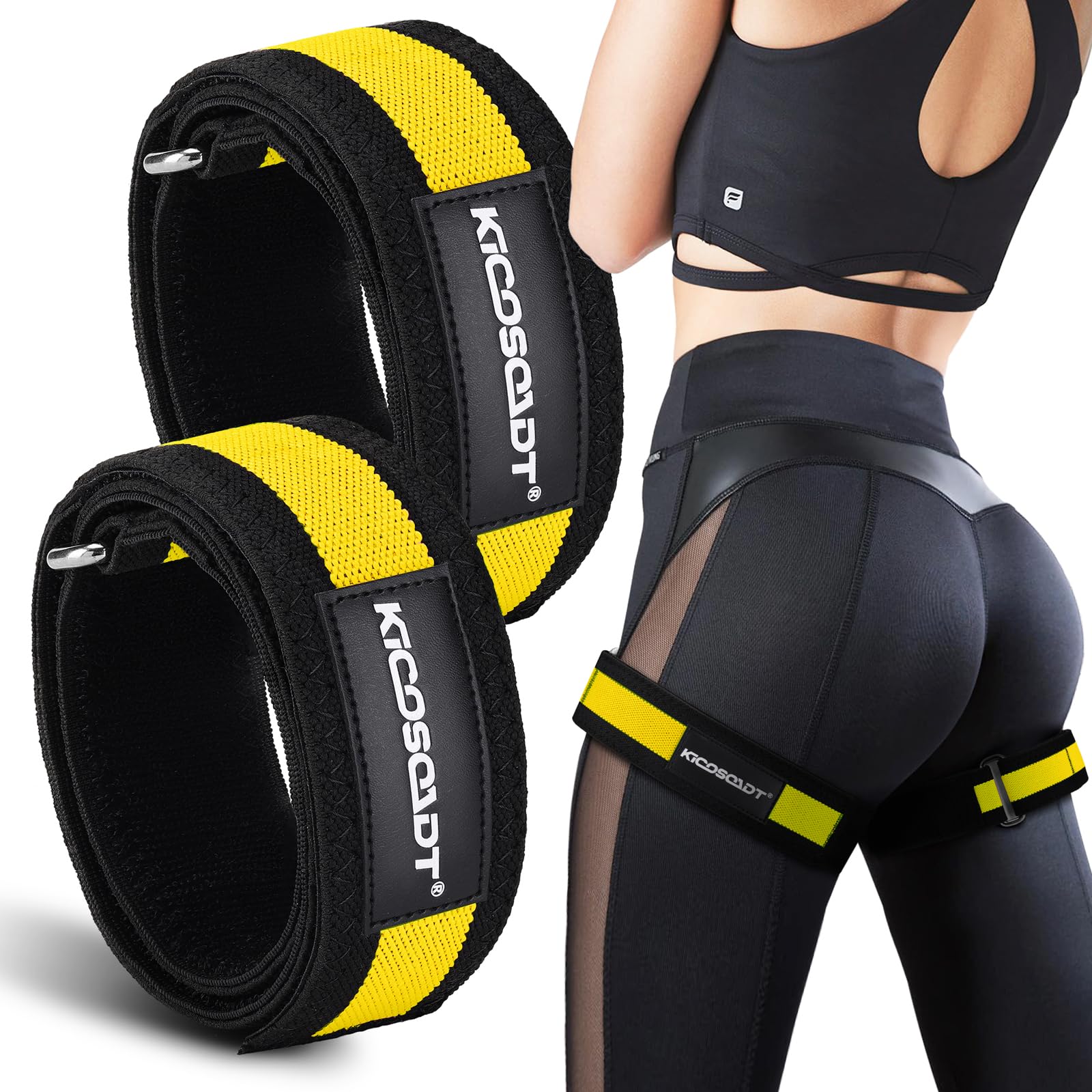 Booty Bands for Women, Glute Bands &amp; BFR Bands for Legs, Adjustable Blood Flow Restriction Bands for Squats, Hip Thrusts, Glute Workouts &amp; Lower Body Training,with Carry Bag