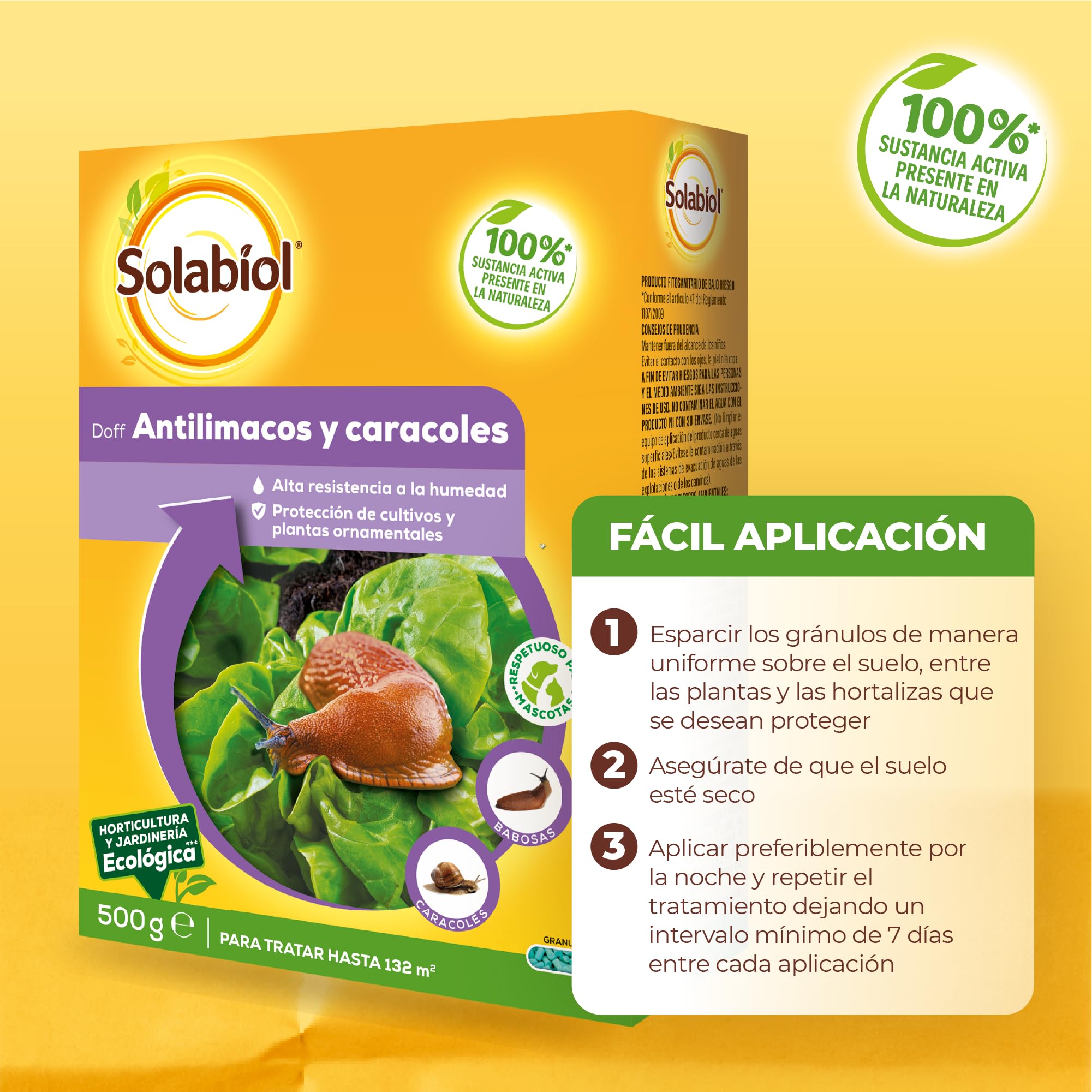Solabiol Anticaracoles Natural RB. Protección Natural contra Caracoles y babosas. 100% Ingredientes Naturales