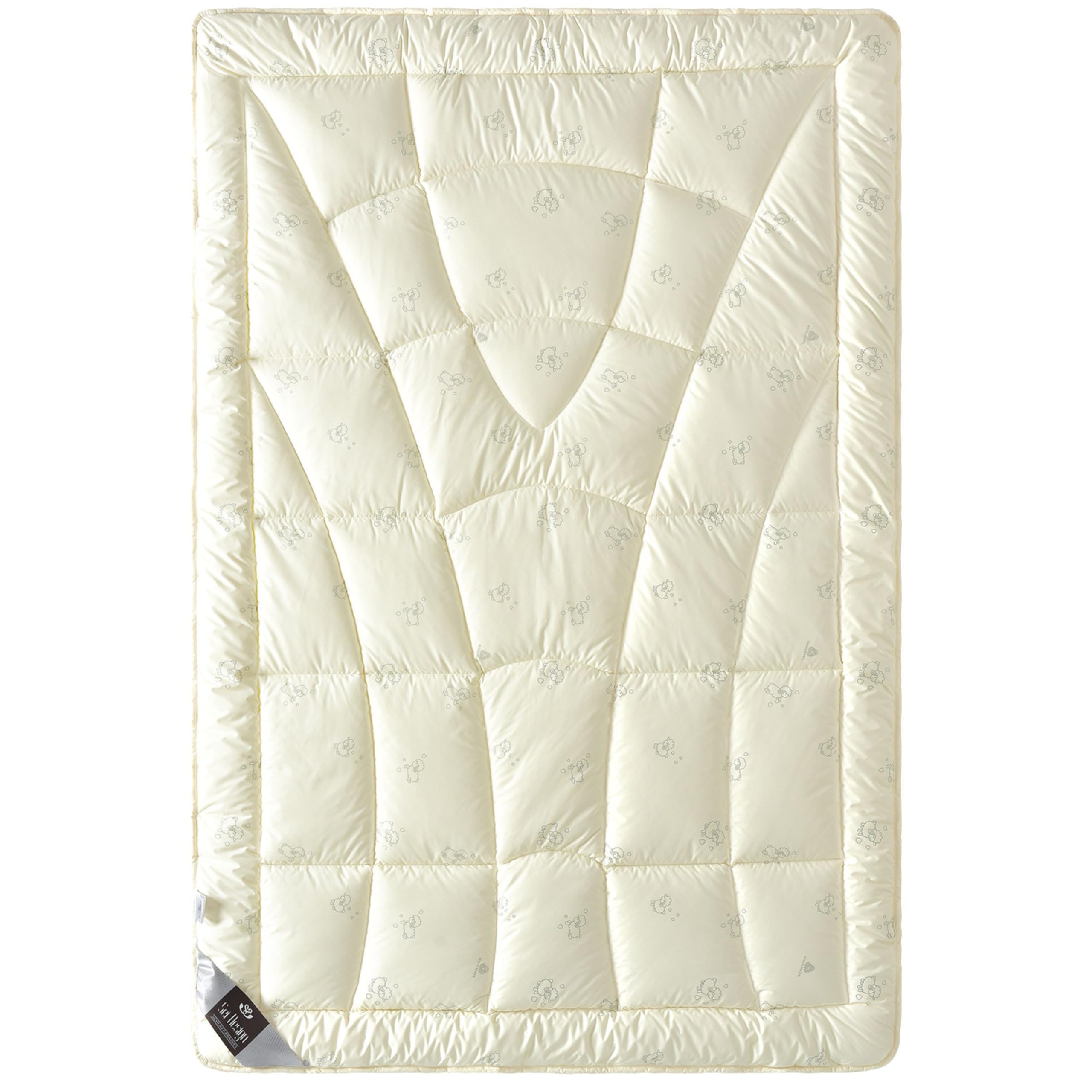 sei Design Wolle Bettdecke Wool Comfort mit feinste Schurwolle gefüllt - Winterwarm 220x200 - Bezug - weiche Mikrofaser