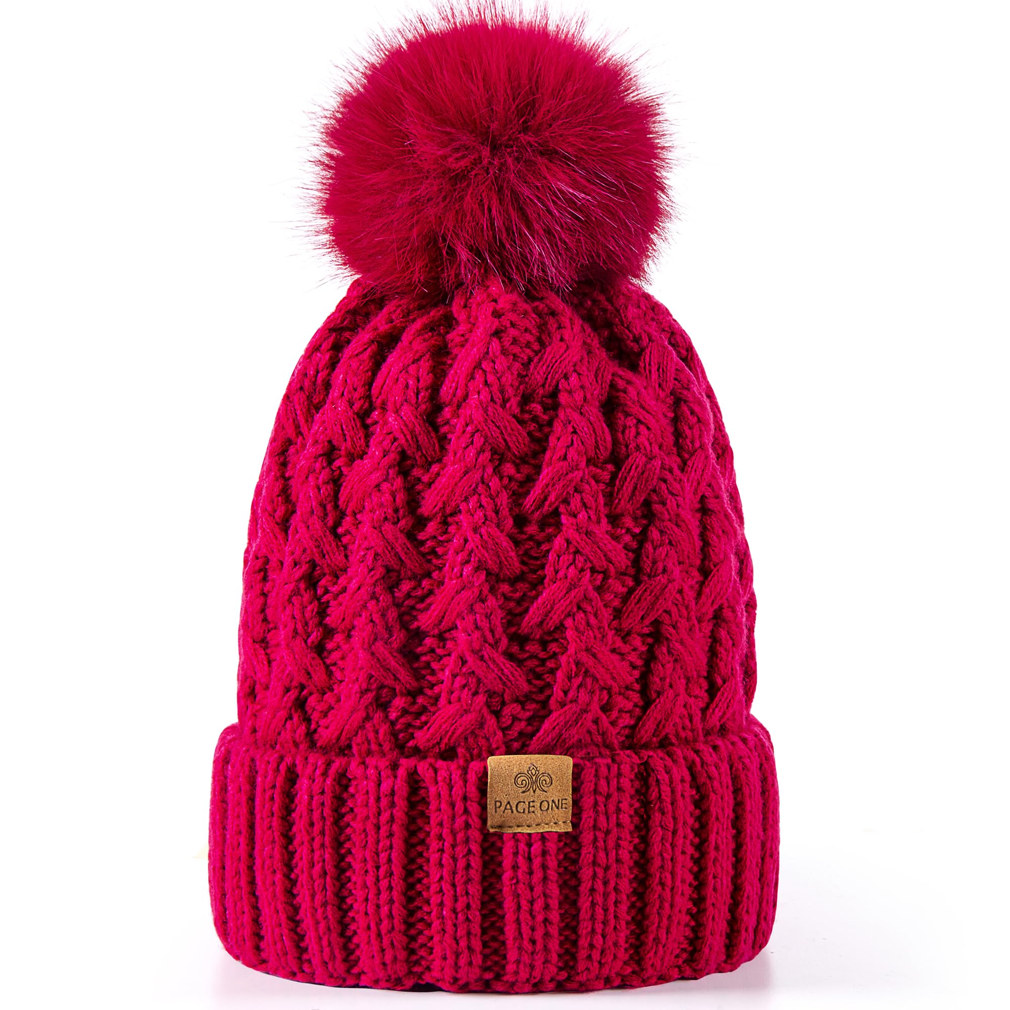 Womens Winter Ribbed Beanie Crossed Cap Chunky Cable Knit  display picture 2