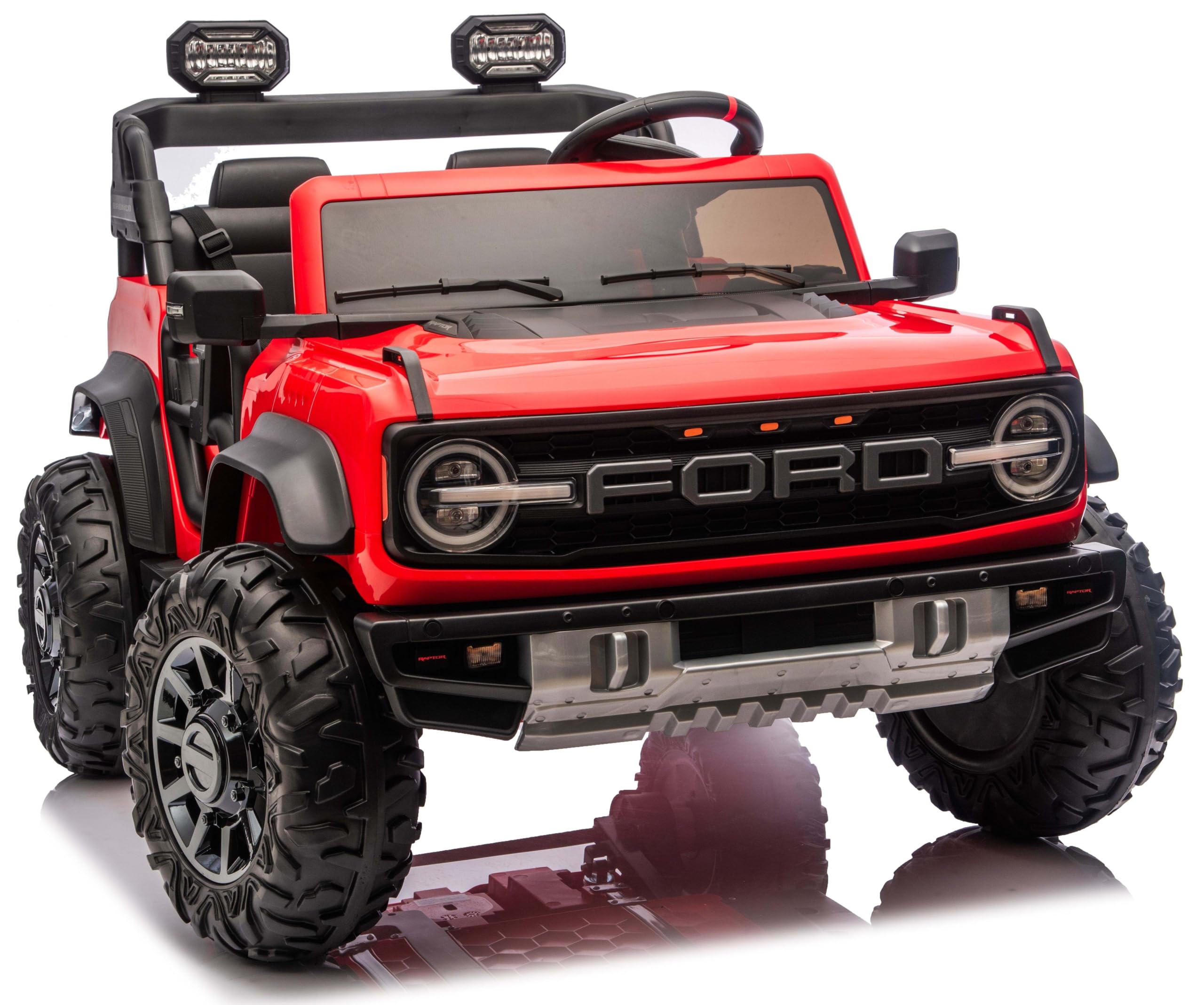 Kit 4 Ruote in Gomma EVA XL con Copriruota per Auto Elettrica per Bambini Ford Bronco 24V – Ruote Antiscivolo Silenziose, Maggiore Aderenza e Comfort di Guida