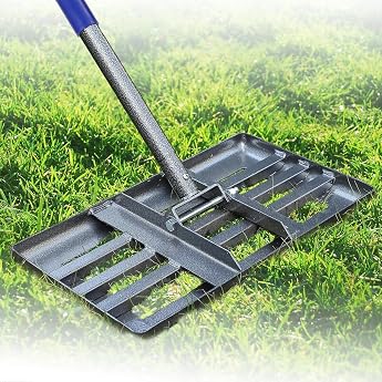 Lawn Squeegee 43 x 25 cm Professional Lawn Squeegee Laser Cut Squeegee with Adjustable Handle - Reinforced Welds and Smooth Edge for Floor Dirt Floor Yard Top Dressing Landscaping / 152 cm Blue