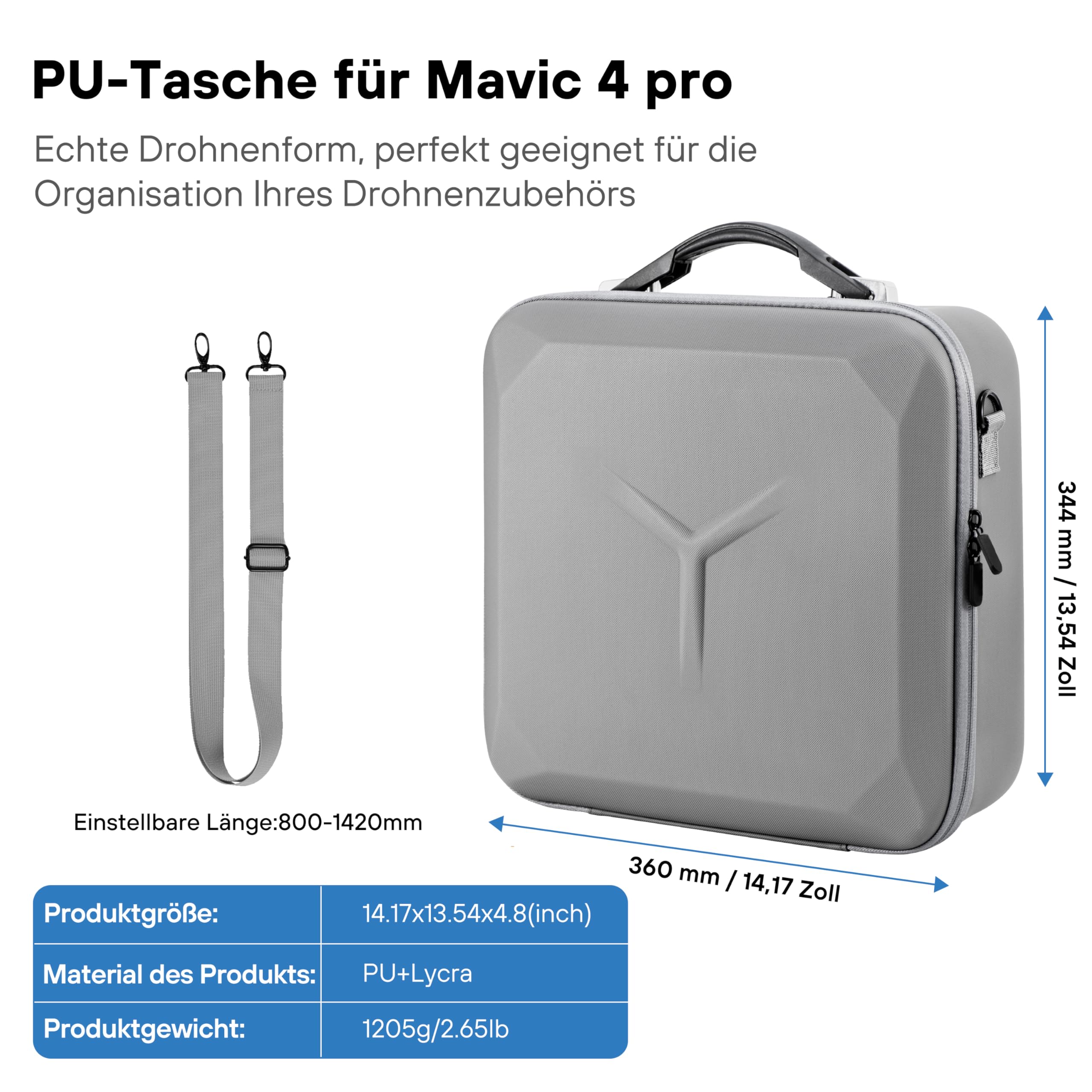 STARTRC PHOTO Mavic 4 Pro, custodia in poliuretano per DJI Mavic 4 Pro Fly More Combo con controller RC Pro 2, contenitore da viaggio per accessori DJI Mavic 4 Pro