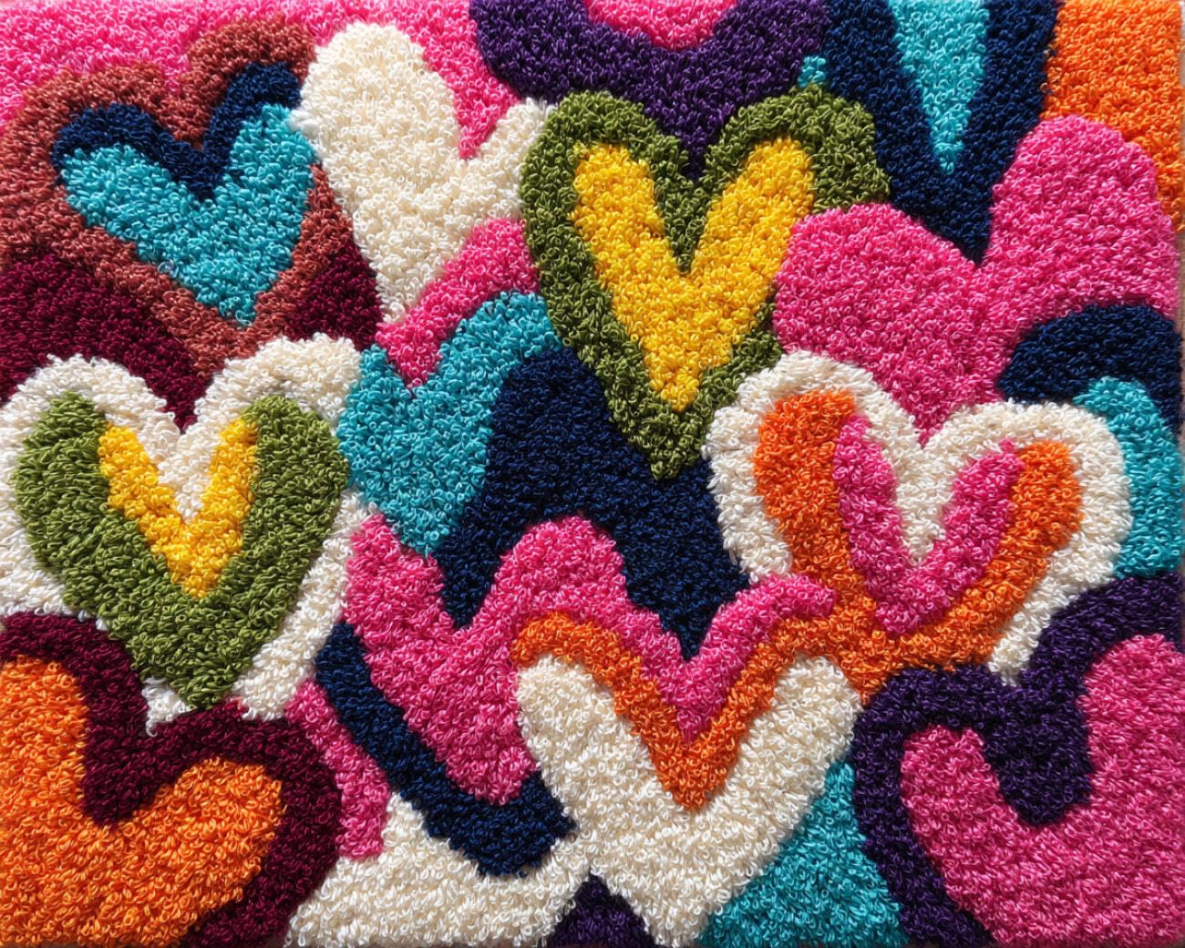 AMBATTERY Latch Hook Tapestry Kit Cartoon Heart 55x75cm
