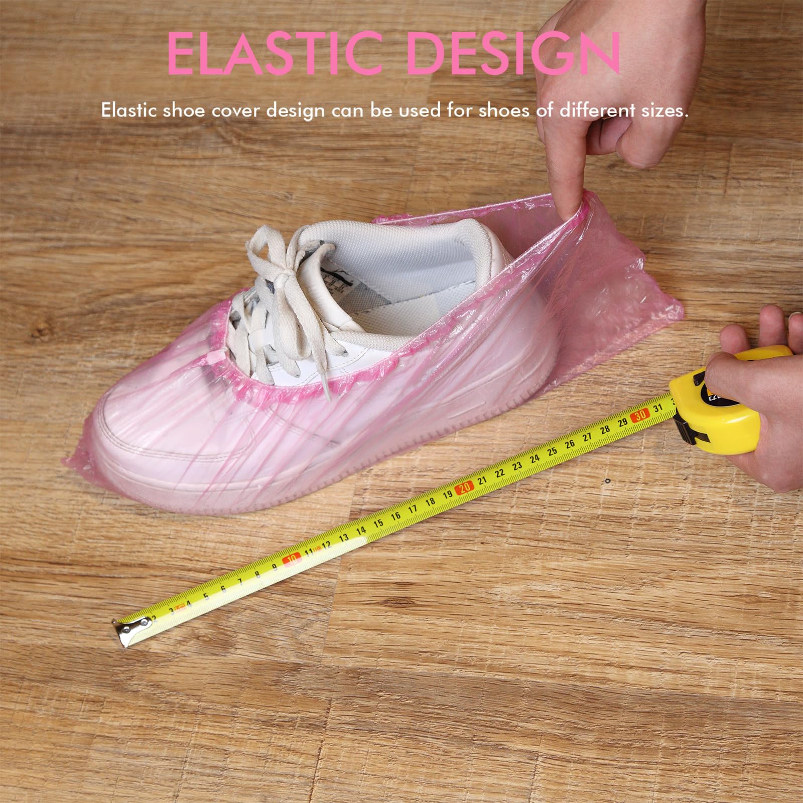 400 Pezzi (200 Paia) Copriscarpe Non Riutilizzabile e Copriscarpe per Pavimento, Moquette, Scarpe, Resistente Antiscivolo (Rosa)