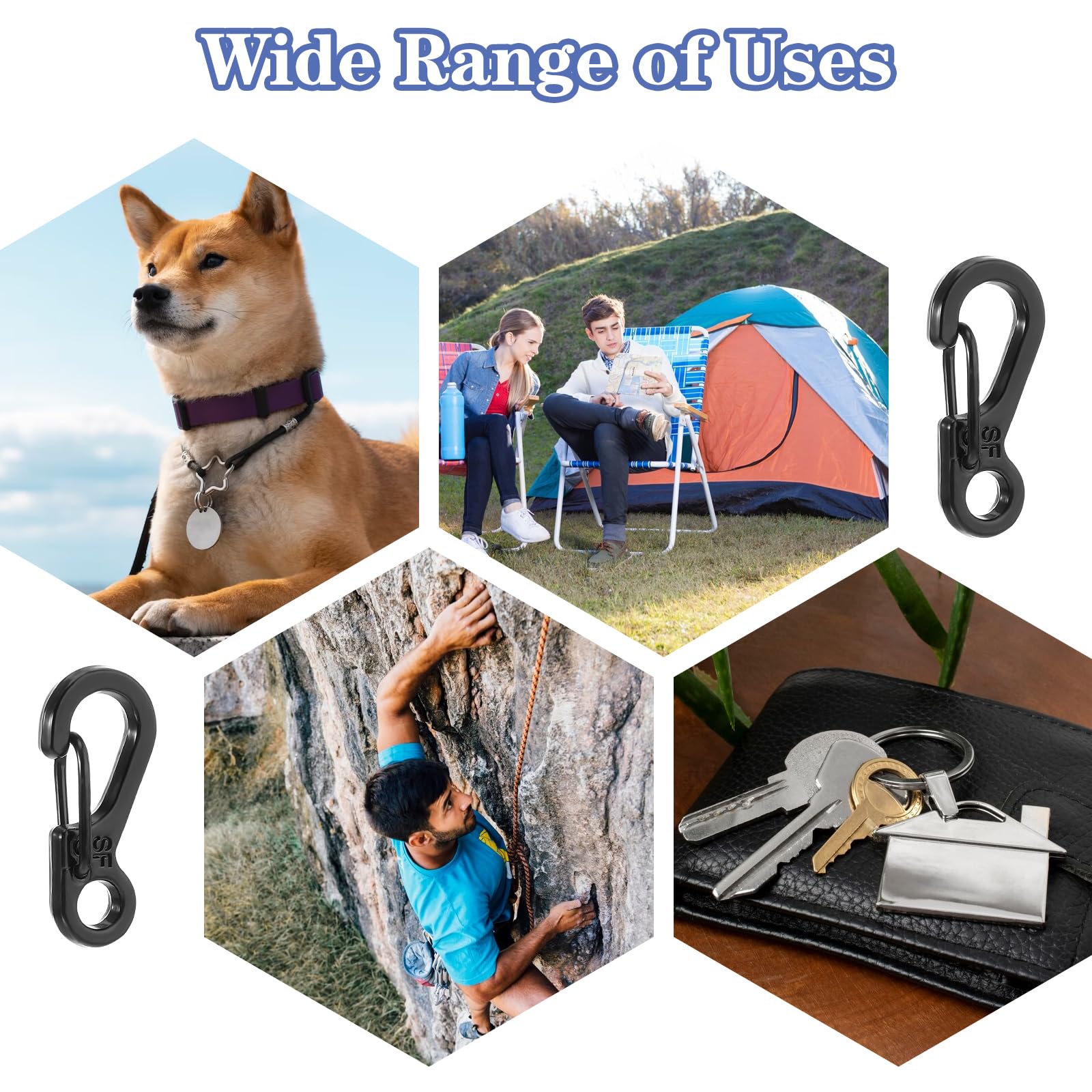 Molain 12 Pcs Small Mini Carabiner Clip Metal Tiny Spring Snap Hook Keychains Micro Carabiners for Paracord Alloy Key Rings Camera Strap Outdoor Hiking Fishing Camping Backpack Accessories(Black)