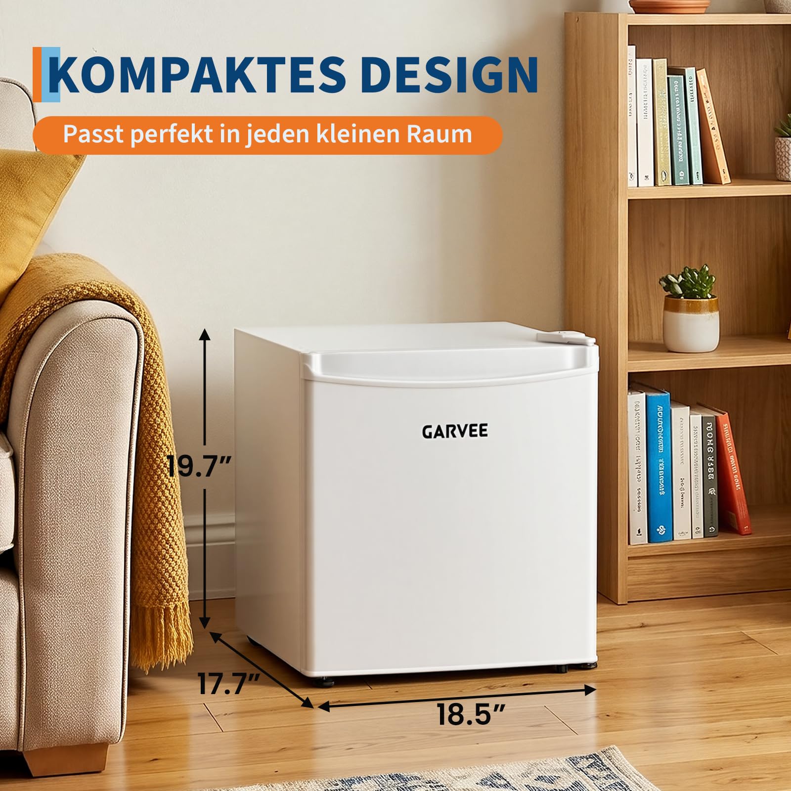 Nevera, Mini Refrigerador 45L Refrigerador Congelador Refrigeración Rápida En El Refrigerador, Refrigerador Pequeño 5 Niveles de Temperatura (0-18 °C), Silenciador 41 dB, Puerta Reversible, Bandeja De