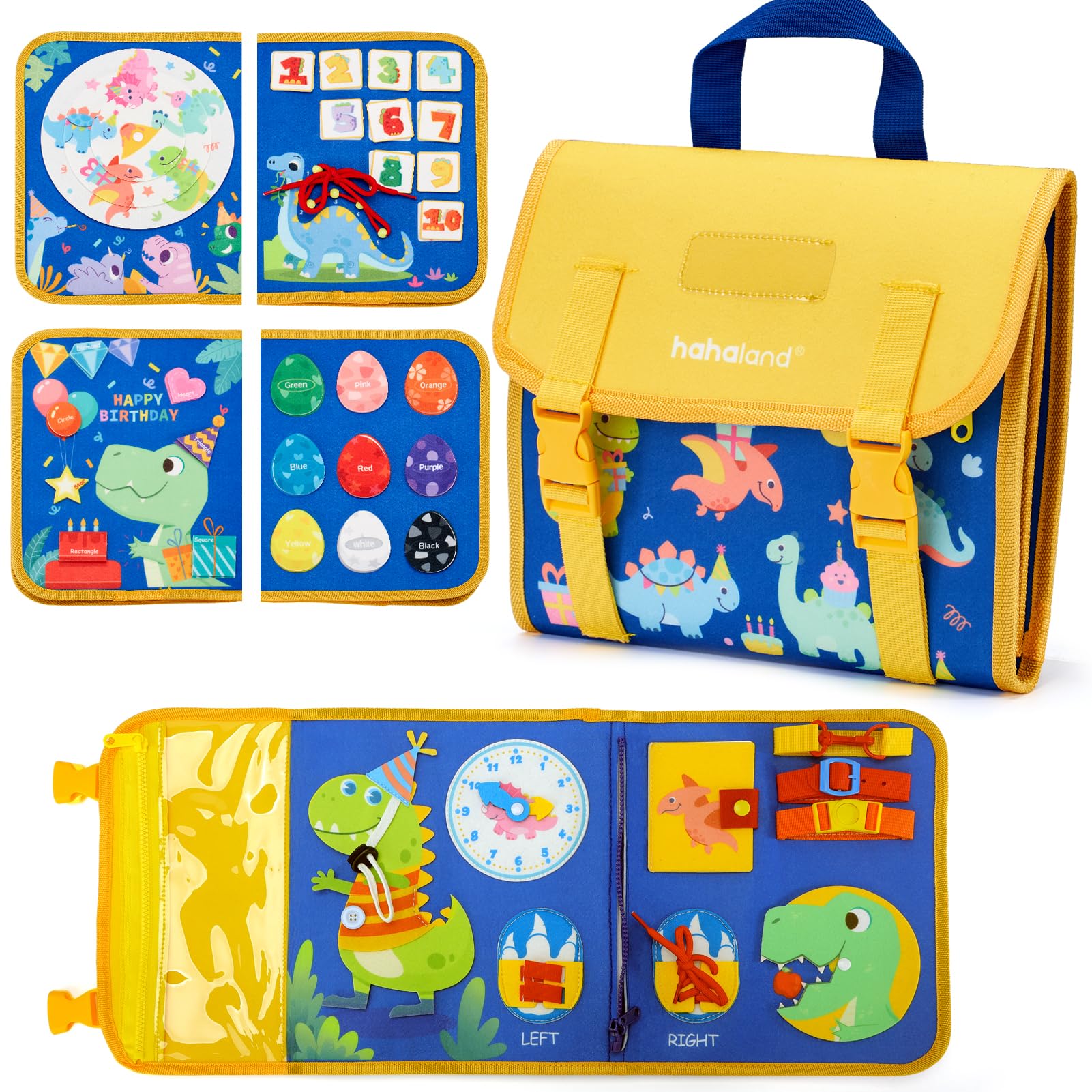 hahaland Busy Board Montessori 2 3 Anni - Pannello Sensoriale con 18 attività in 1 Giochi Educativo per Bambini Regalo Bambino