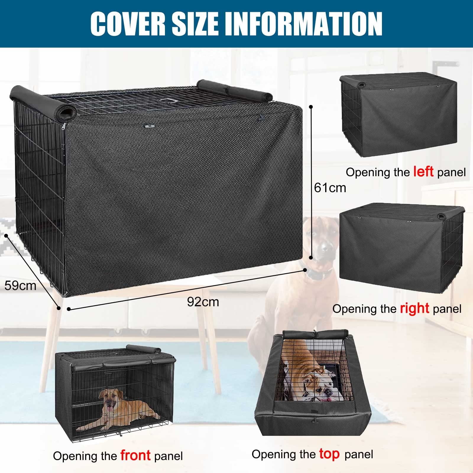 Schleuder Bache Cage Chien, Protection Cage pour Chien, Multifonctionnelle Résistante à la Lumière, Matériau en Tissu Oxford 420D, Adapte à la Plupart des Caisses de Chien(sans Cage pour Chien!!!)