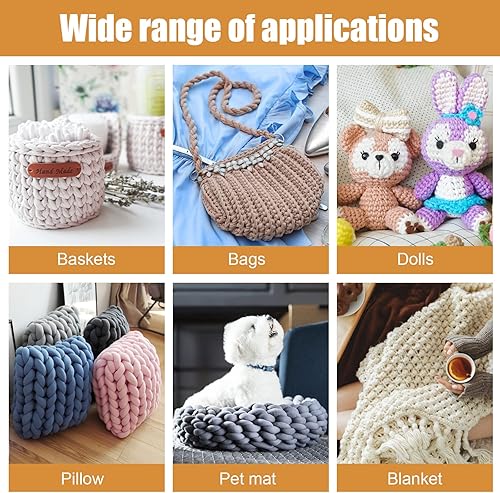 Miniatura 7 de Ganchos de ganchillo, juego de ganchos de ganchillo con mango, ganchos de ganchillo grandes para hilo grueso, agujas de ganchillo profesionales