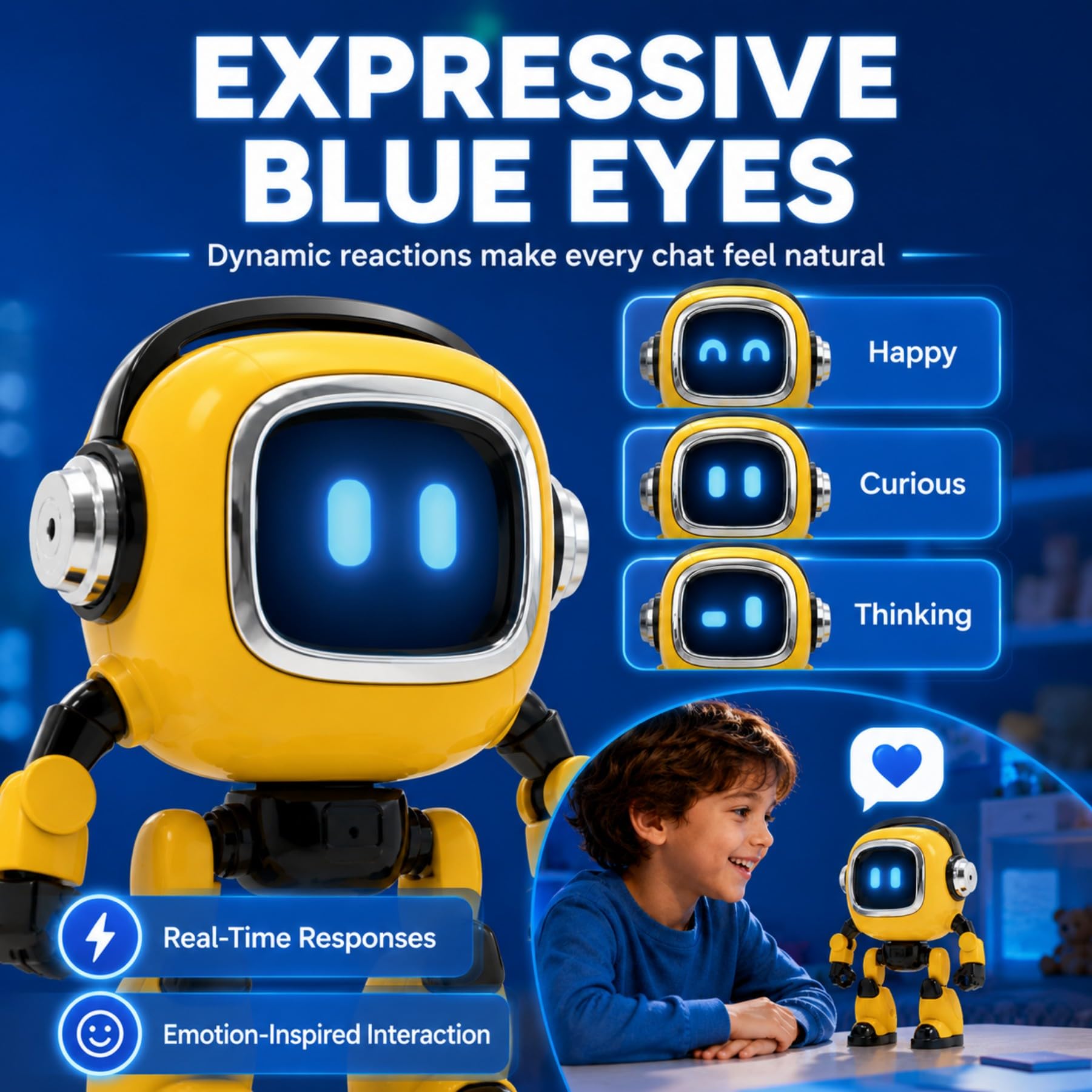 Robot AI Interactivo con Chat de Voz Aprendizaje Multilingüe App | Robot AI interactivo con voz, app, aprendizaje de idiomas y expresiones para escritorio, estudio y entretenimiento.