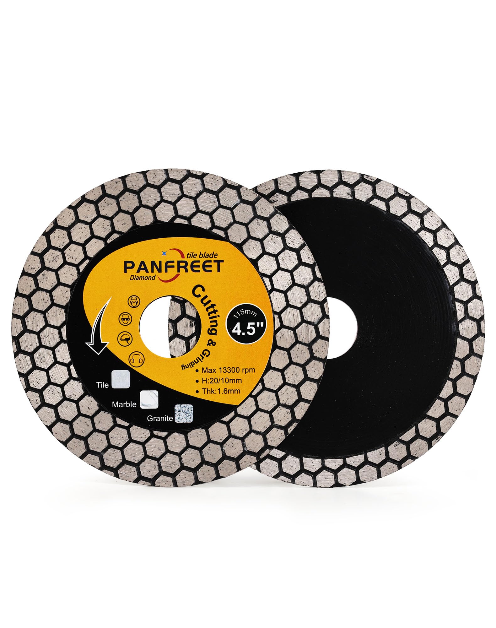 PANFREET 4.5" Grinding Tile Cutting Blade,Super Tile Blade for Granite Marble Ceramic Tile Cutting and Grinding
