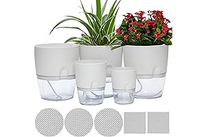 5 Pack 6/4.1/3.2 Inch Self Watering Pots for Indoor Plants