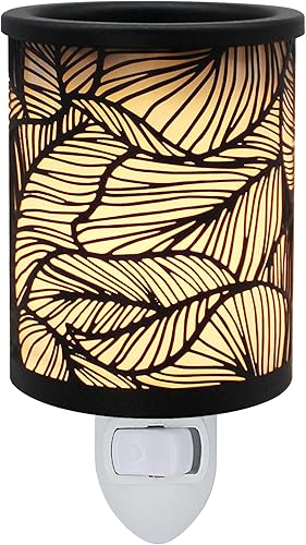 Miniatura 7 de CVHOMEDECO. Calentador eléctrico de cera derretida de pared, estrellas perforadas, calentador de tarta de metal, calentador de velas decorativas