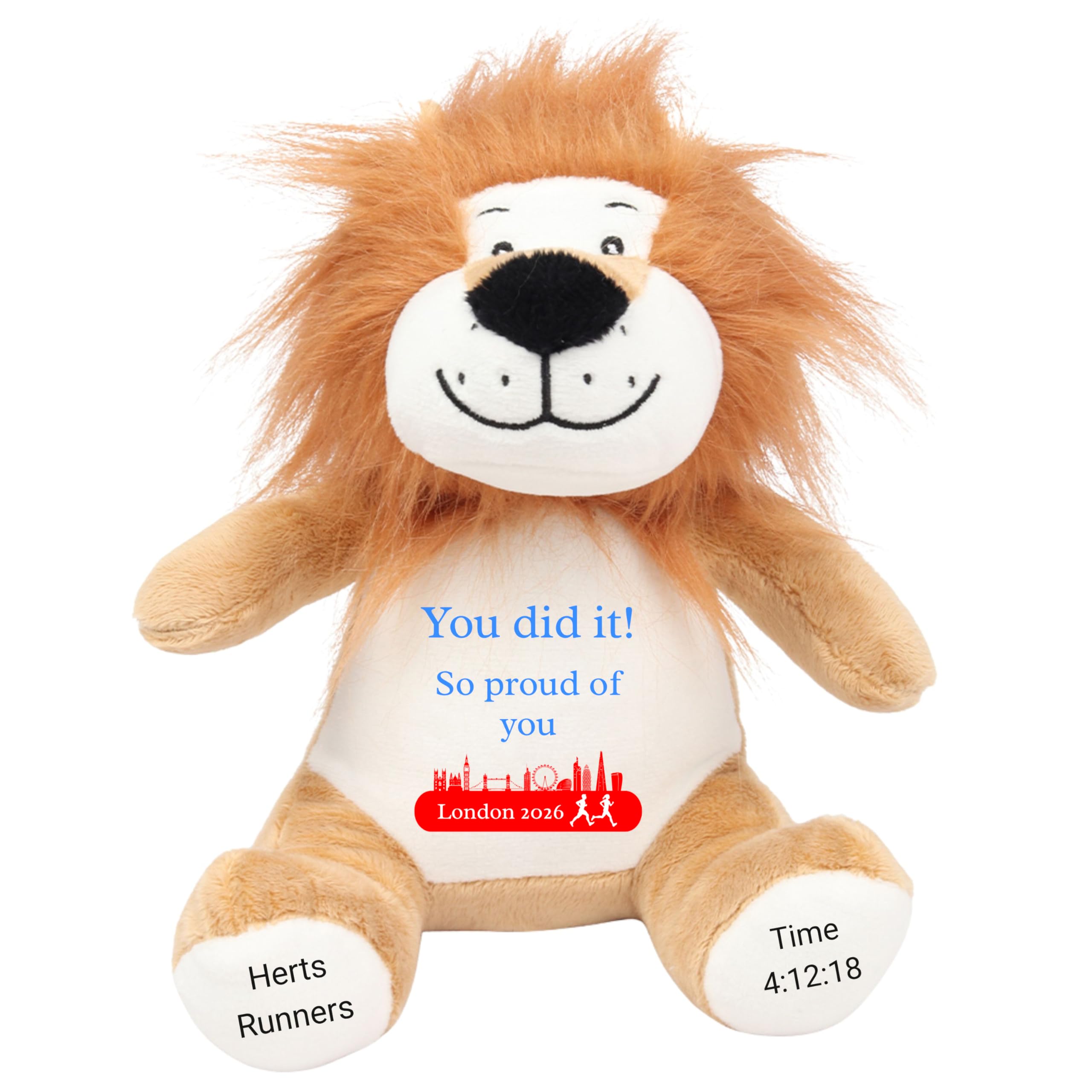 HotScamp Marathon Gift Cuddly Toy - Personalised London 2026 Teddy Marathon? Completed It! Customised Runner Running Finish Medal Congratulations Well Done Run Soft Cuddly Plushie - Brown Teddy — view 24