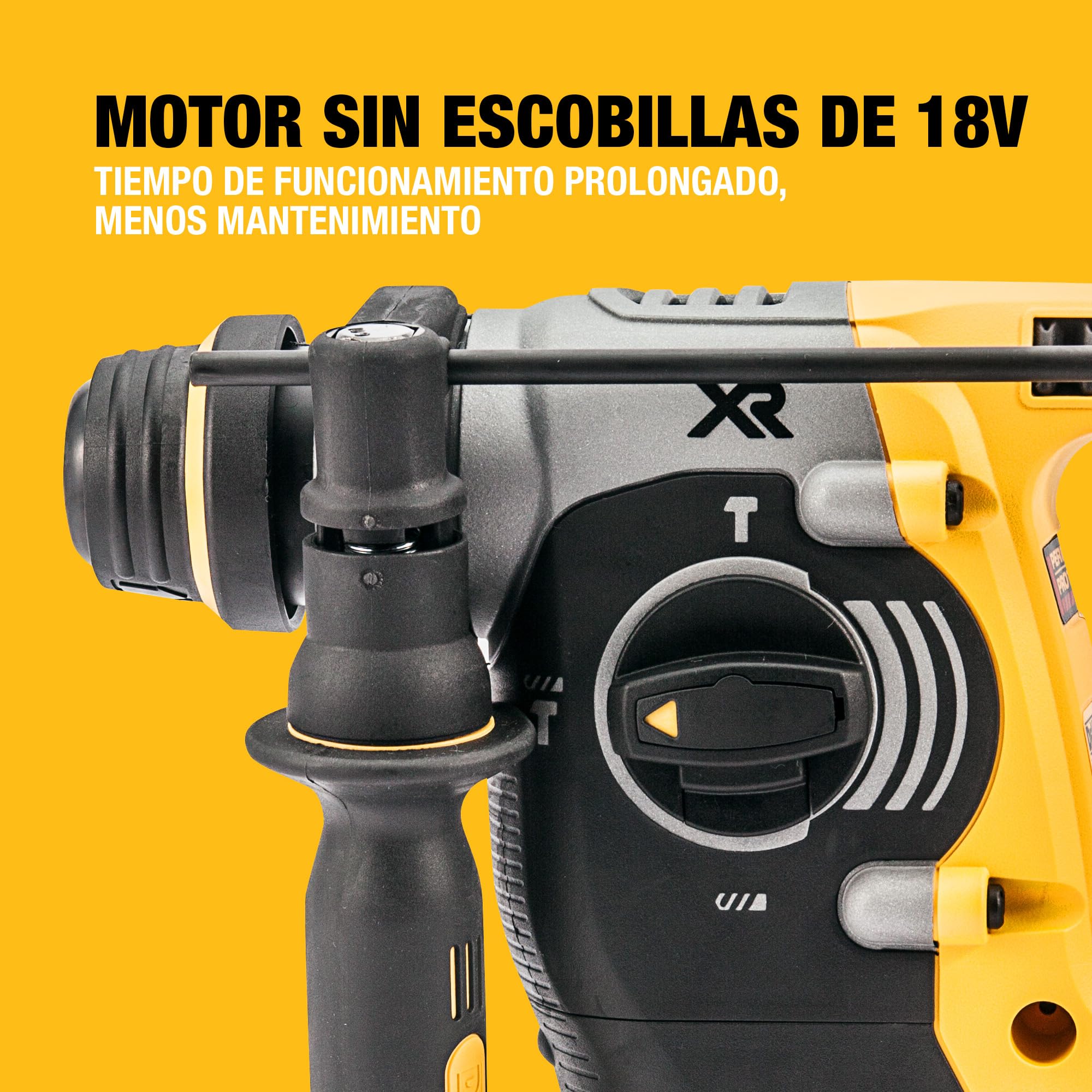 DEWALT Taladro Percutor Sin Escobillas SDS-Plus XR 18V de 24mm, No incluye Batería ni Cargador, DCH273N-XJ