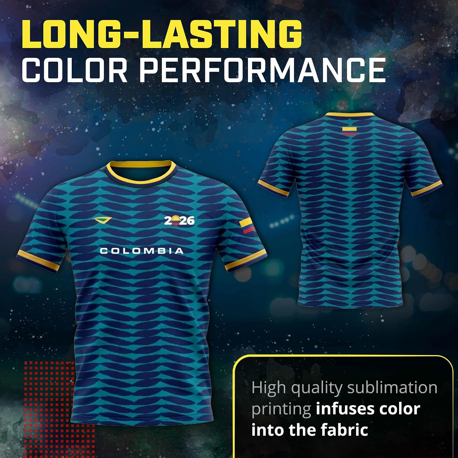 3N2 Colombia Fan Shirt – Breathable Lightweight Soccer Supporter Tee for Game Day, Training & Casual Wear (Unisex)