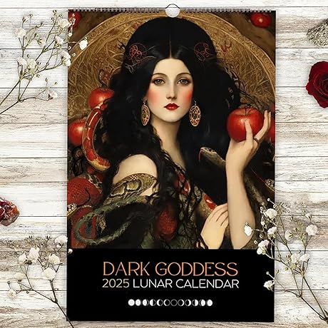 2025 Moon Phase Calendar, Dark Goddess Decor
