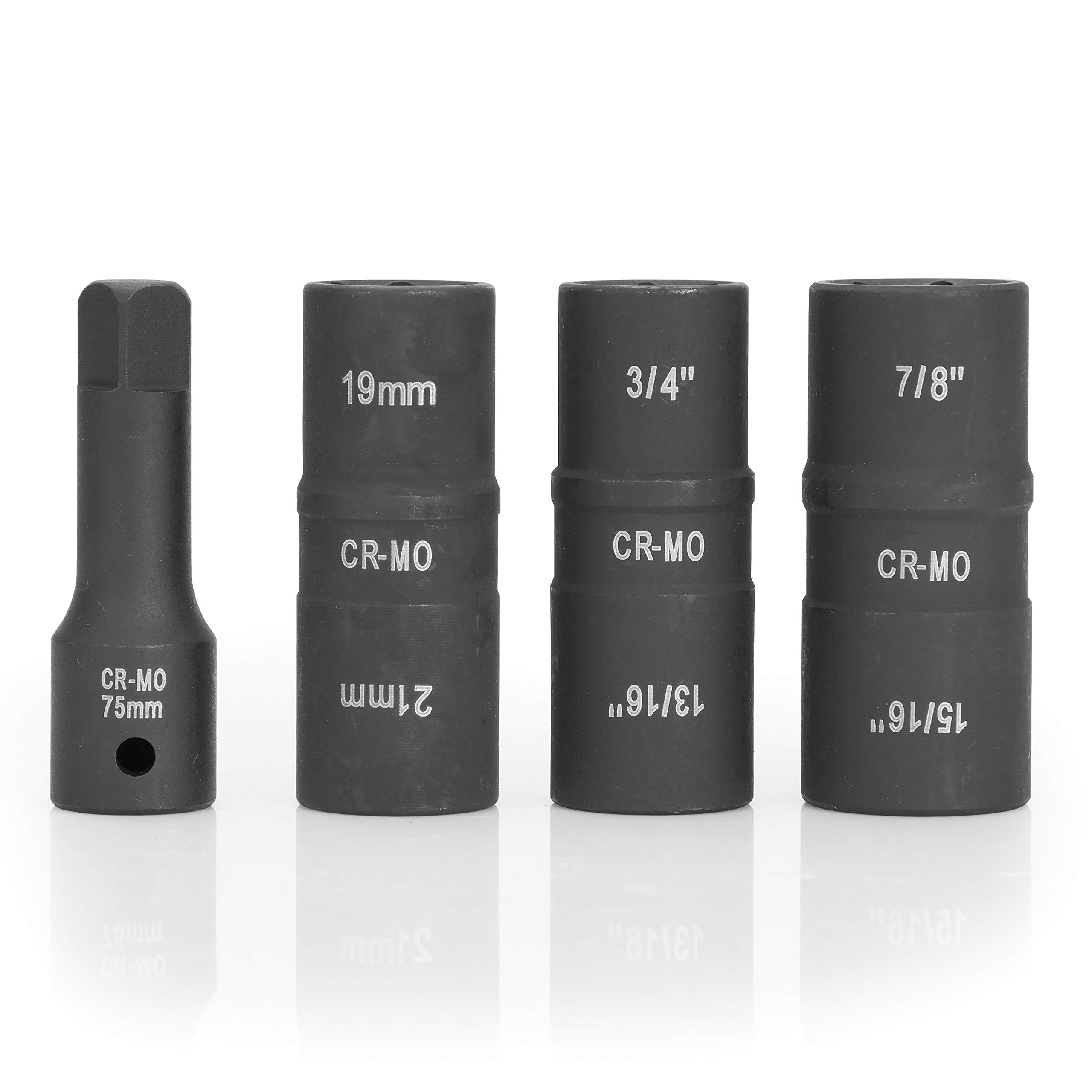 OEMTOOLS 24223 1/2 Inch Impact SAE and Metric Flip Socket Set, 4-Piece