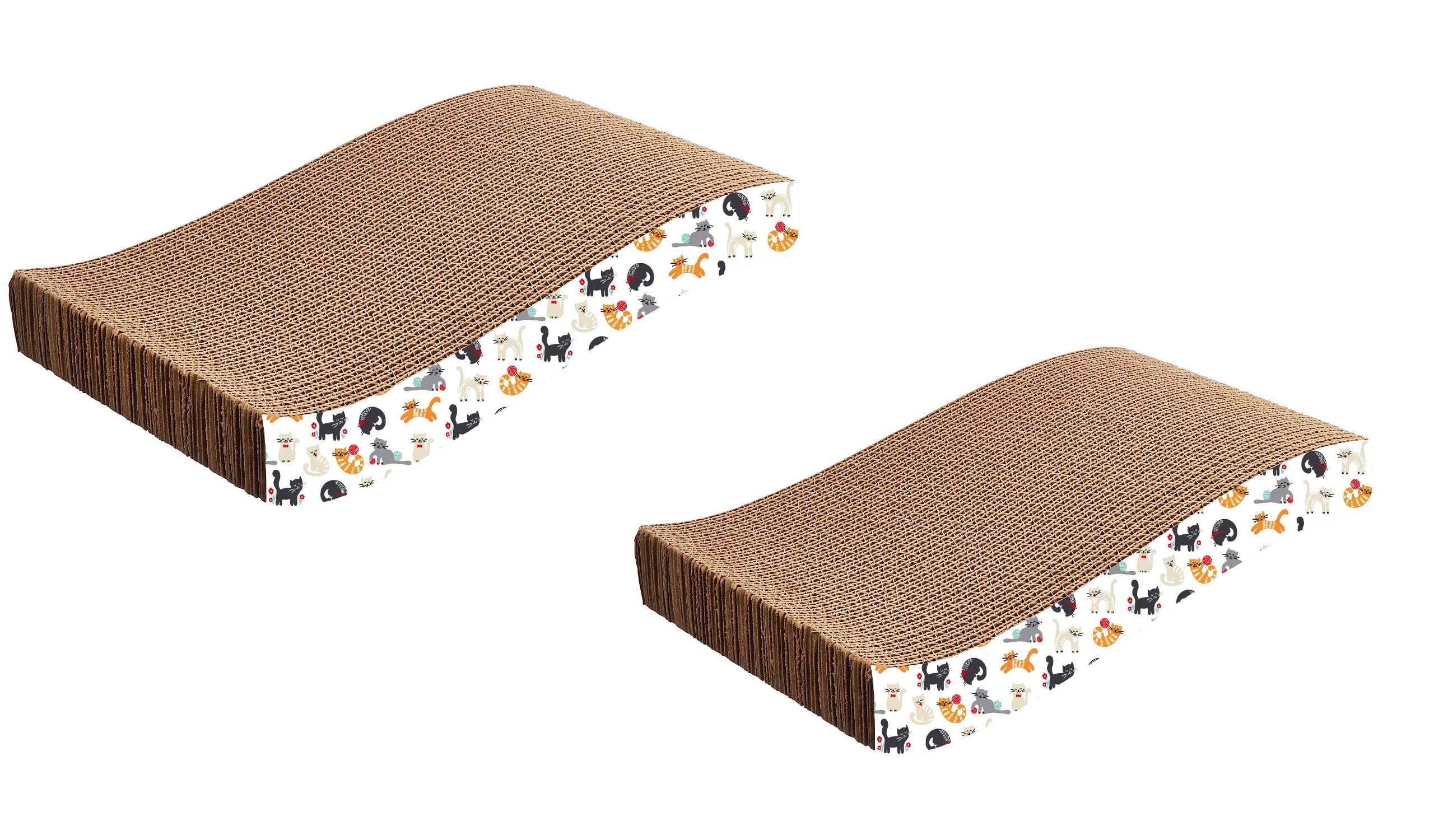 Amazon Basics Cat Scratch Pad with Catnip | Corrugated Cat Scratcher Cardboard for Cats and Kitten for Furniture Protection | Pack of 2 (B0BVYZCTBY) Amazon Price History, Amazon Price Tracker