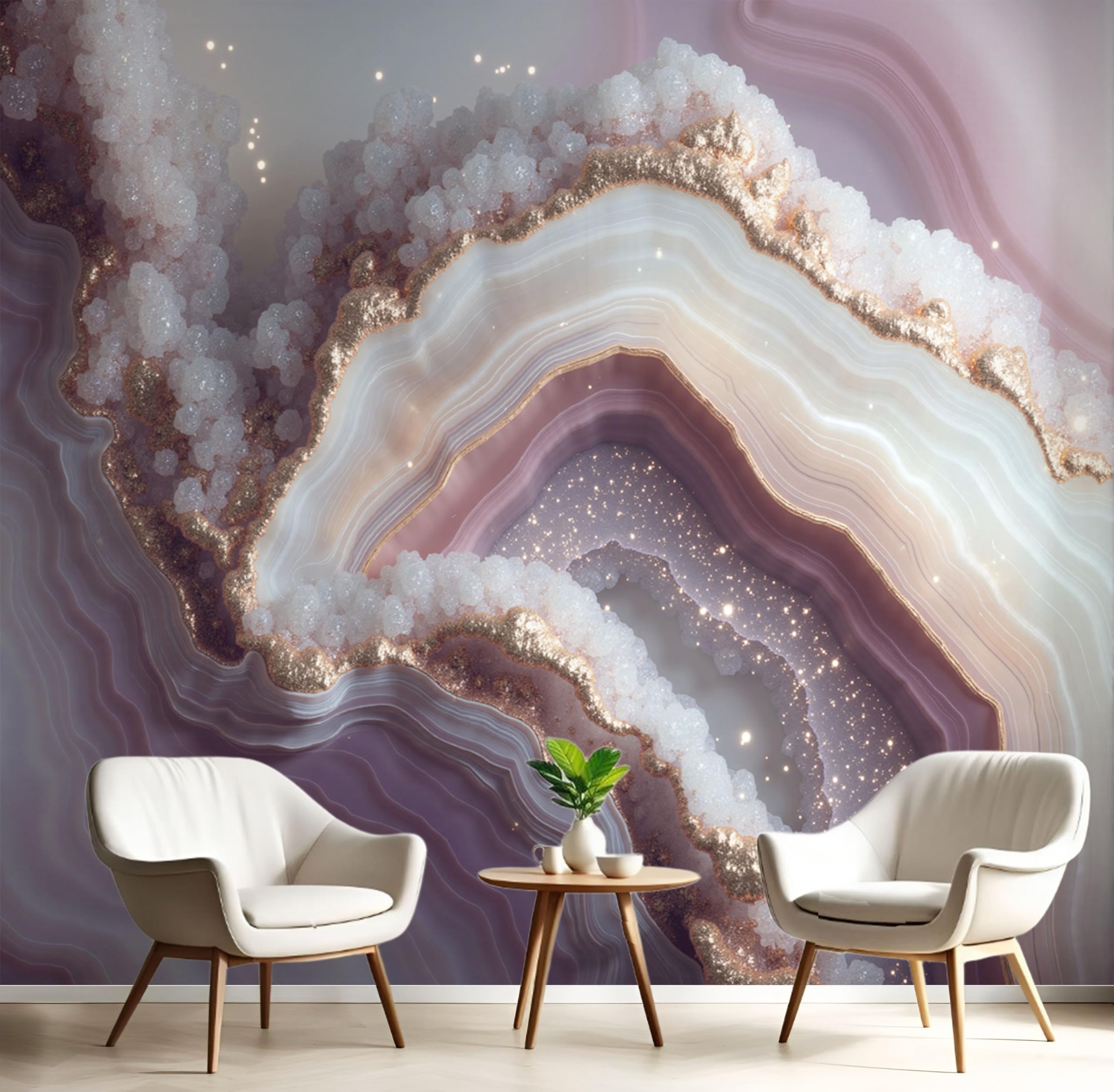 Papier peint texture naturelle agate violette de prestige pour décoration murale 3D
