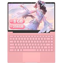 2026 New 14-Inch Laptop for Students & Business, Celeron Processor, 8GB DDR4, 128GB/256G/512GB SSD, FHD IPS Display, DC Plug, Wi-Fi, Win 11, Includes Mouse - Rose Gold 8GB RAM+256GB SSD