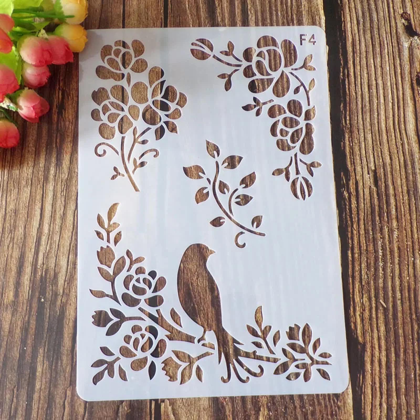 16 stencil geometrici floreali da 26 cm, per progetti artigianali, stencil per pittura su legno, legno, parete, tessuto, roccia, lavagna