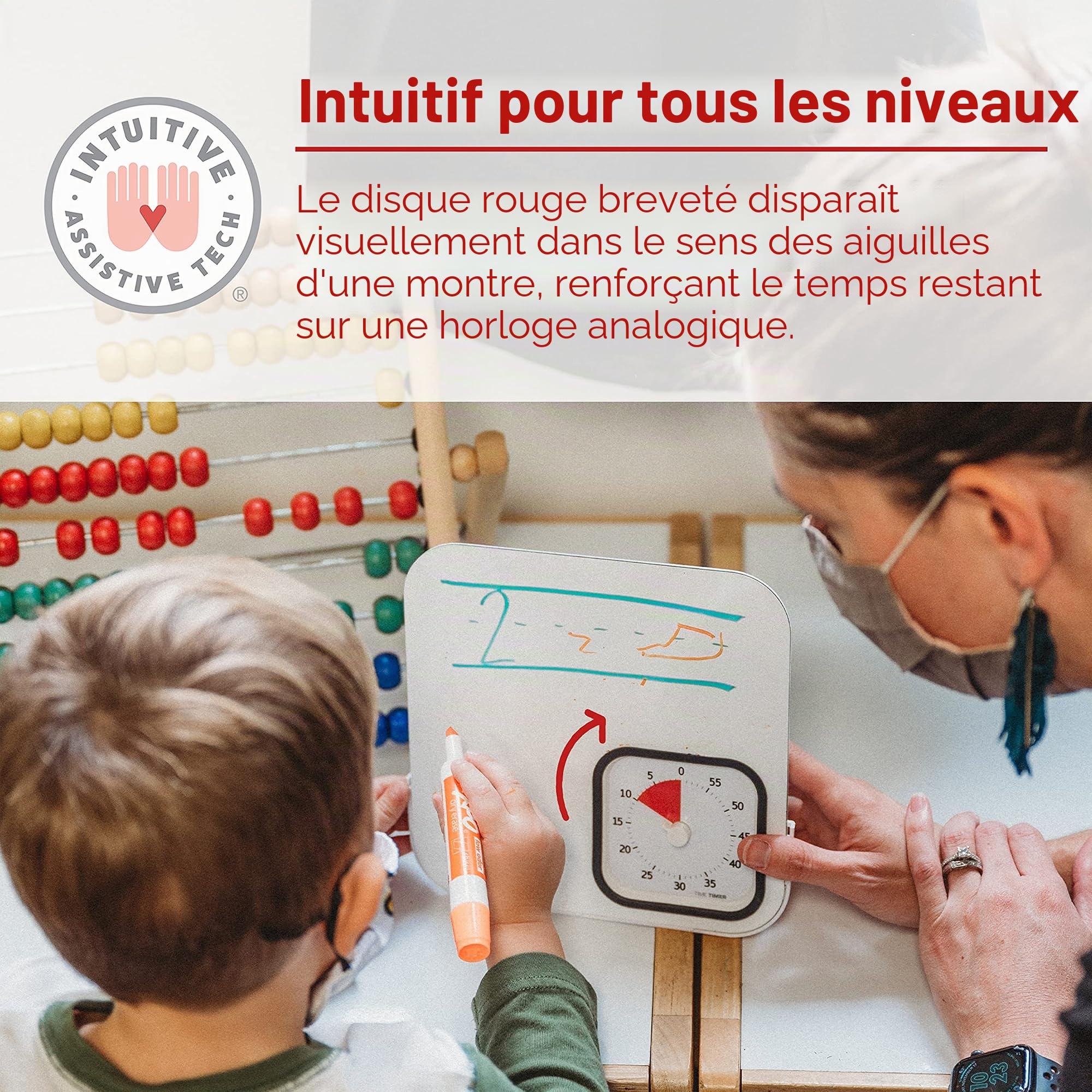 TIME TIMER Mod + Tableau Blanc effaçable à Sec, minuteur de Compte à rebours visuel de 60 Minutes avec Tableau magnétique pour Notes, tâches, rappels de Classe et de Bureau (Charbon)