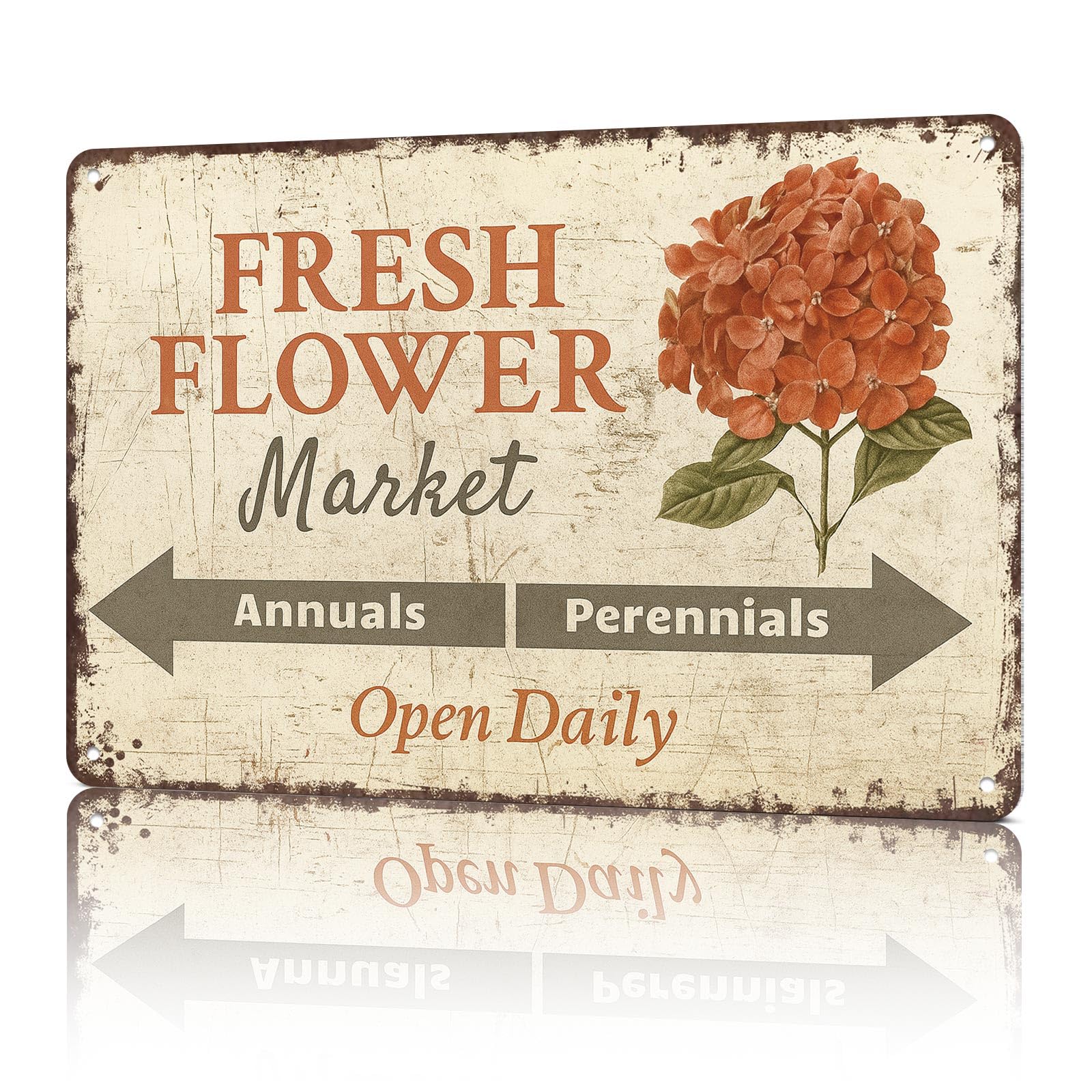 KWQDOZF Metal Signs Poster 8x12inch Flower Market Sign - Vintage Style Sign Aluminum Sign Wall Art For Home Room Bedroom Office Decor