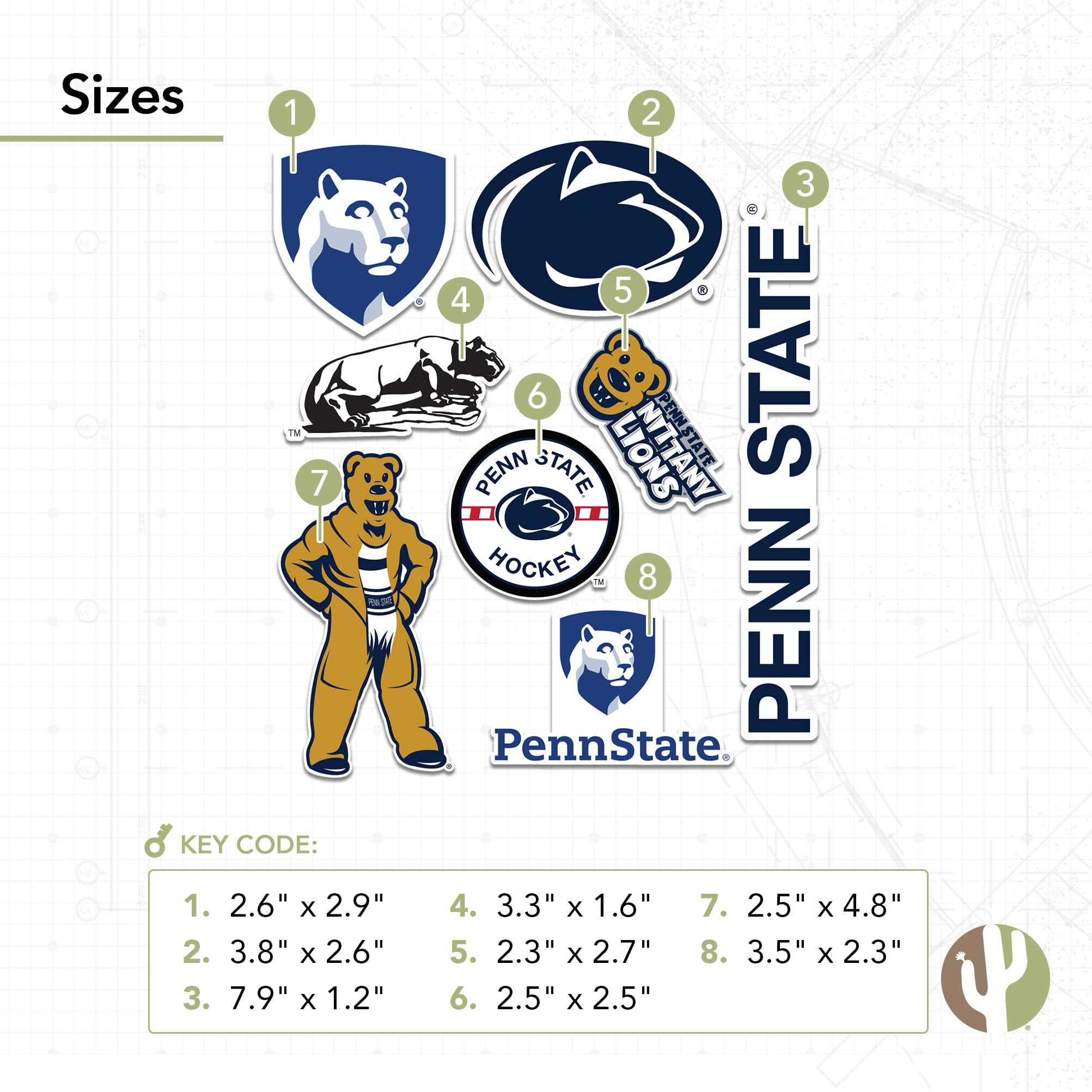 Penn State PSU Nittany Lions Vinyl Decal - Laptop, Car, Water Bottle Sticker (Officially Licensed)