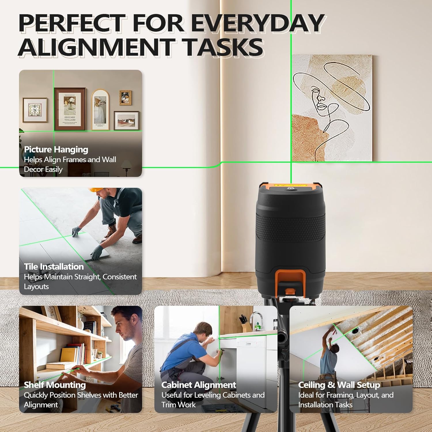 L90 Pocket Cross-Line Laser – Compact and Durable Self-Leveling Green Laser Level with Pendulum Lock, Withstands 4-FT Drops. Ideal for Picture Hanging, Cabinets, Tile, and DIY Home Projects