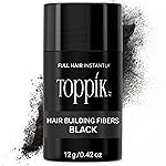 Toppik Hair Building Fibers, Black, 12g Fill In Fine or Thinning Hair, Instantly Thicker, Fuller Looking, 9 Shades for Men & Women, Keratin Protein Formula